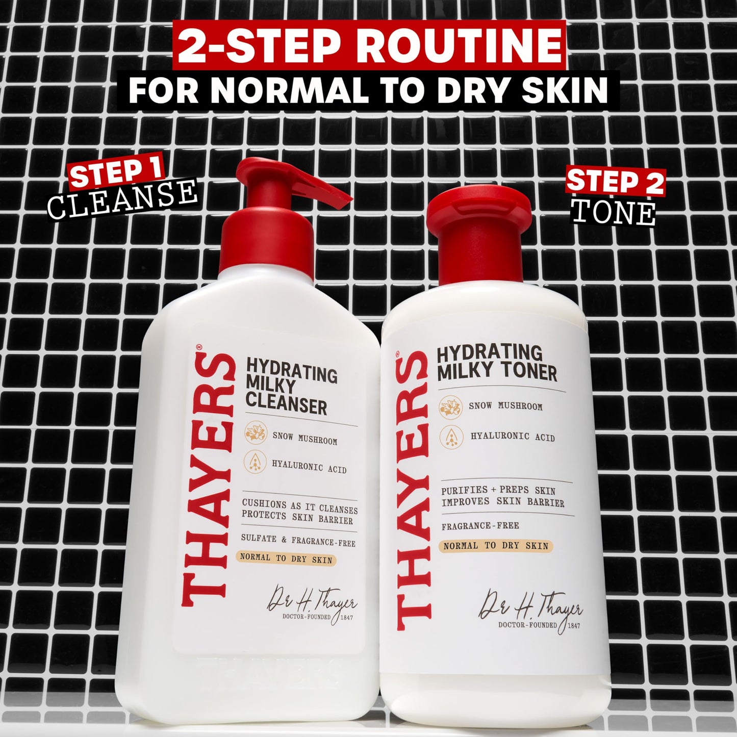 THAYERS Milky Face Toner Skin Care with Snow Mushroom and Hyaluronic Acid, Natural Gentle Facial Toner, for Dry and Sensitive Skin, 355mL
