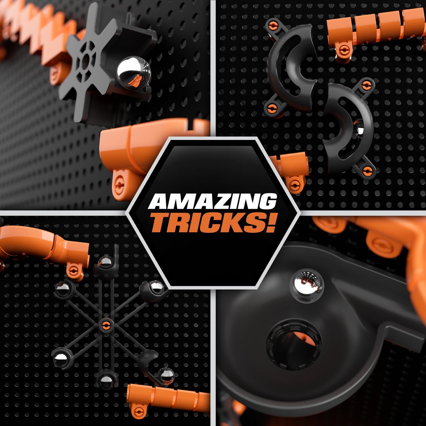 Precision Marble Run 125-Piece STEM Building Kit - 3D Marble Maze Construction Game for Kids 5+ & Adults, Educational Science Toy Gift