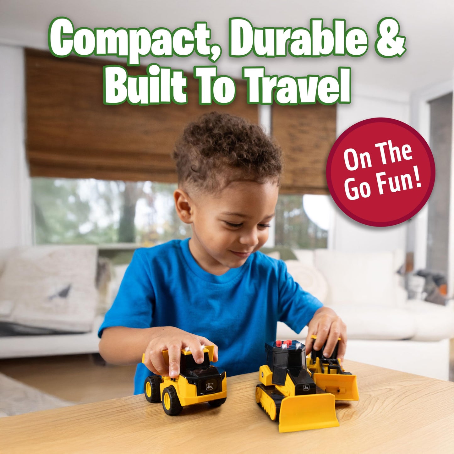 John Deere 3-Pack Set Realistic Lights and Sound 5" Farm Construction Vehicles