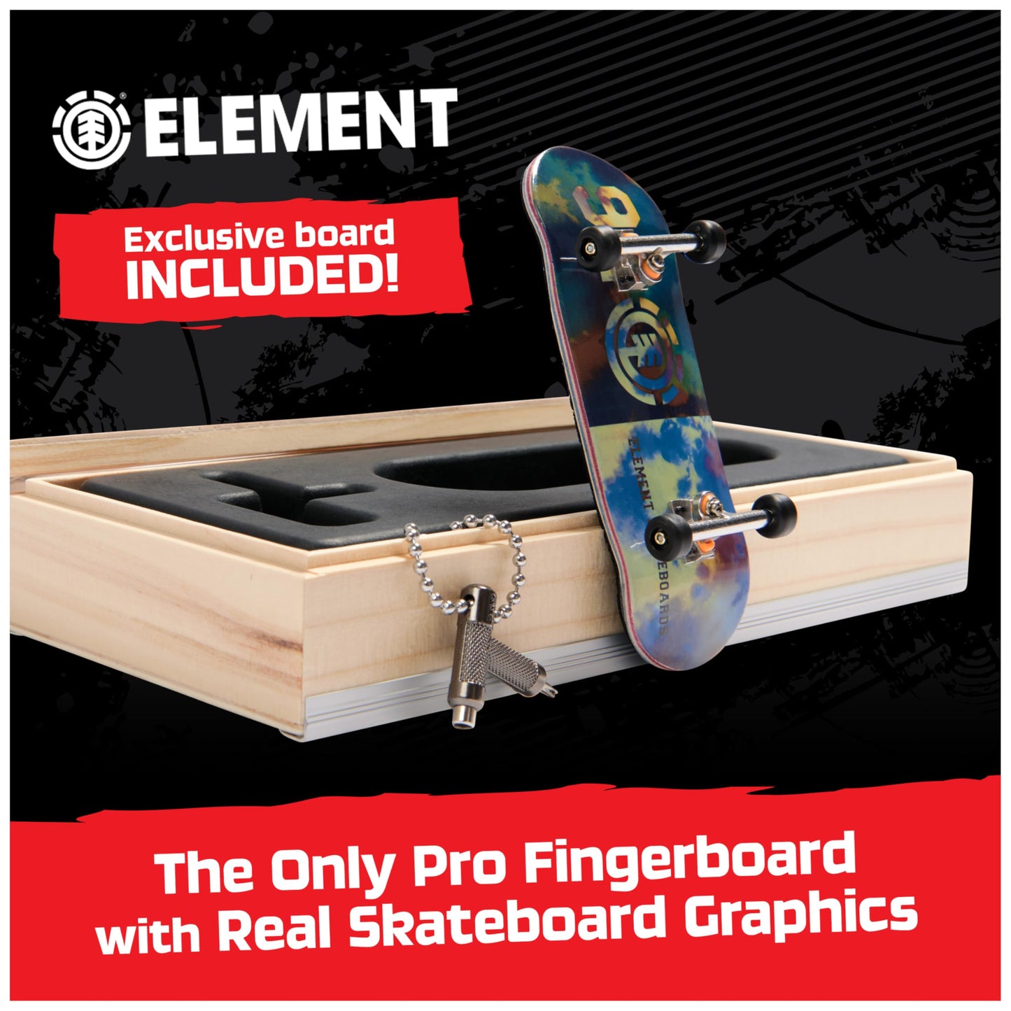 TECH DECK, Element Pro Series Finger Board with Storage Display, Built for Pros; Authentic Mini Skateboards, Kids Toys for Ages 6 and up
