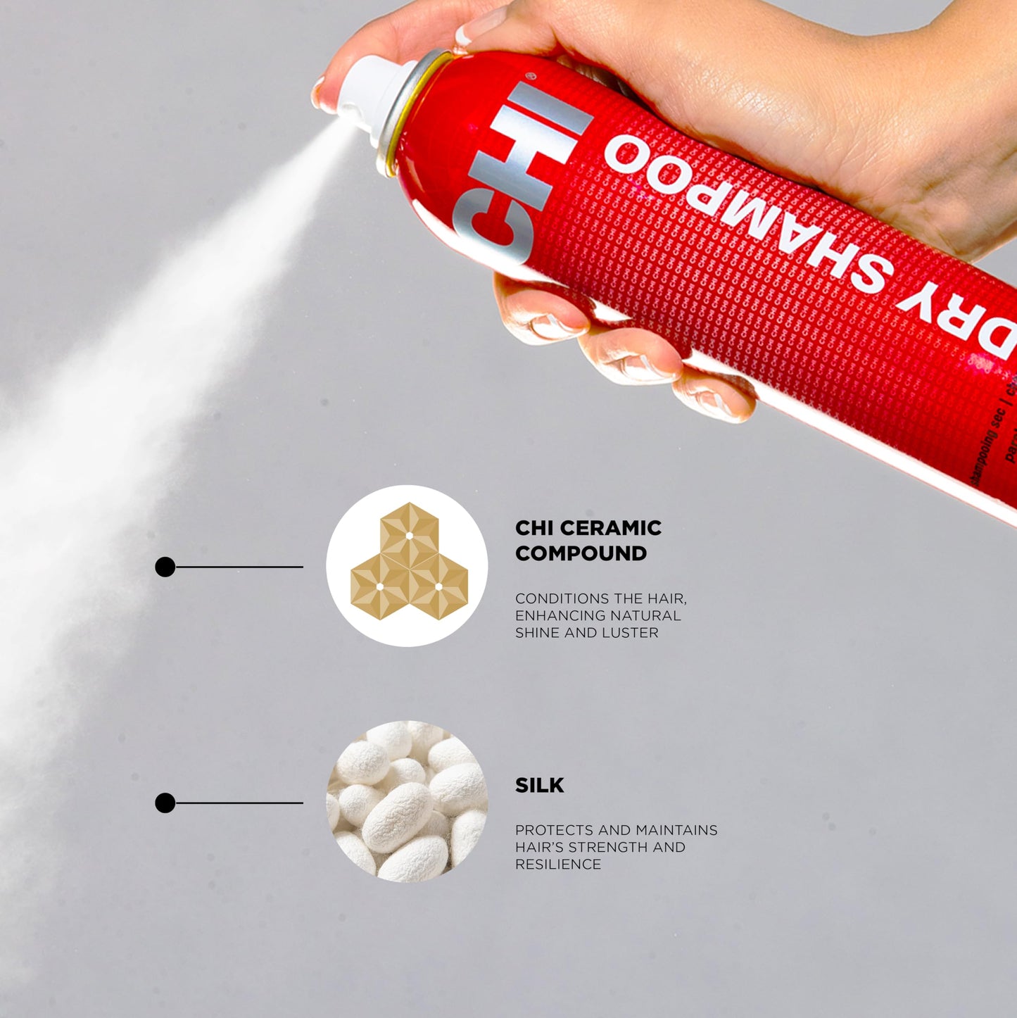 CHI Dry Shampoo, Lightweight Formula To Clean & Revitalize Hair, Sulfate & Paraben-Free, 7 Oz