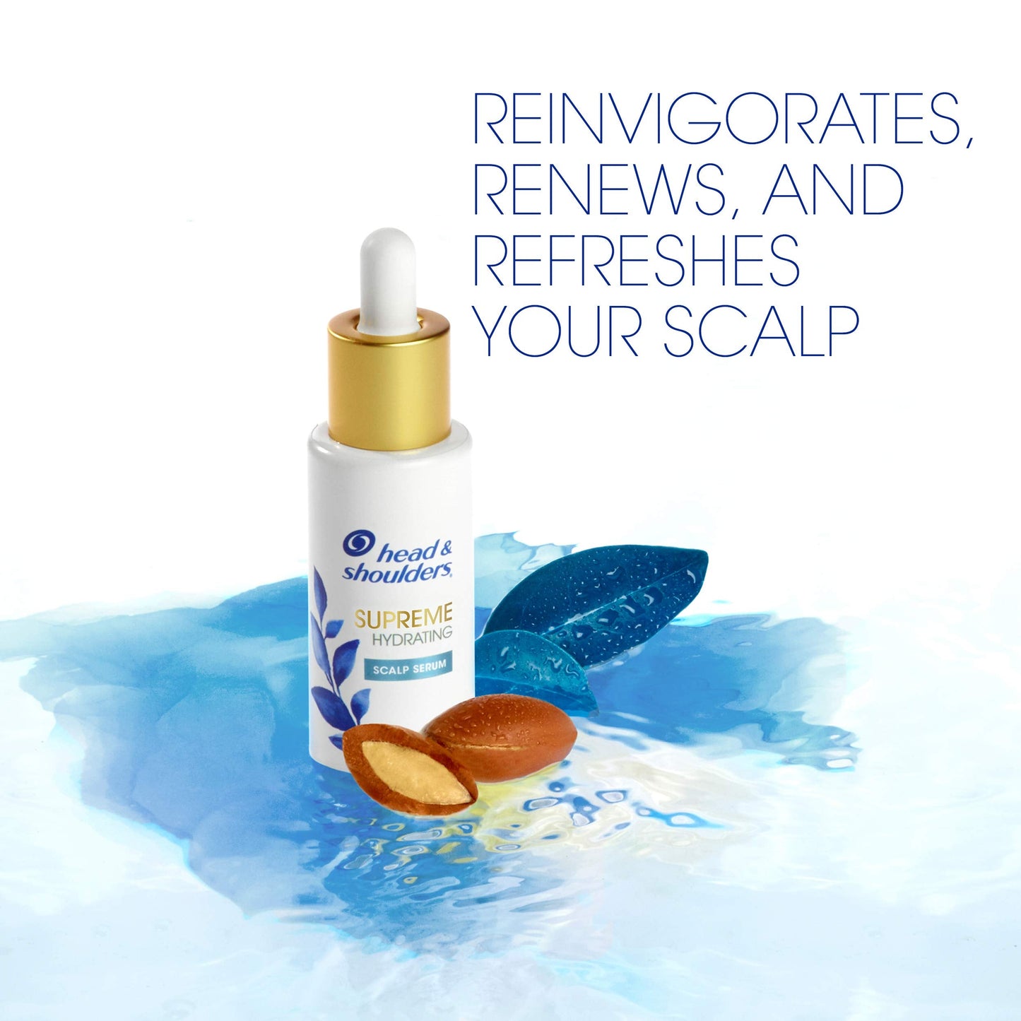 Head & Shoulders Supreme with Argan Oil and Vitamin E, Hydrating Scalp Serum, Fresh, 1.3 Fl Oz