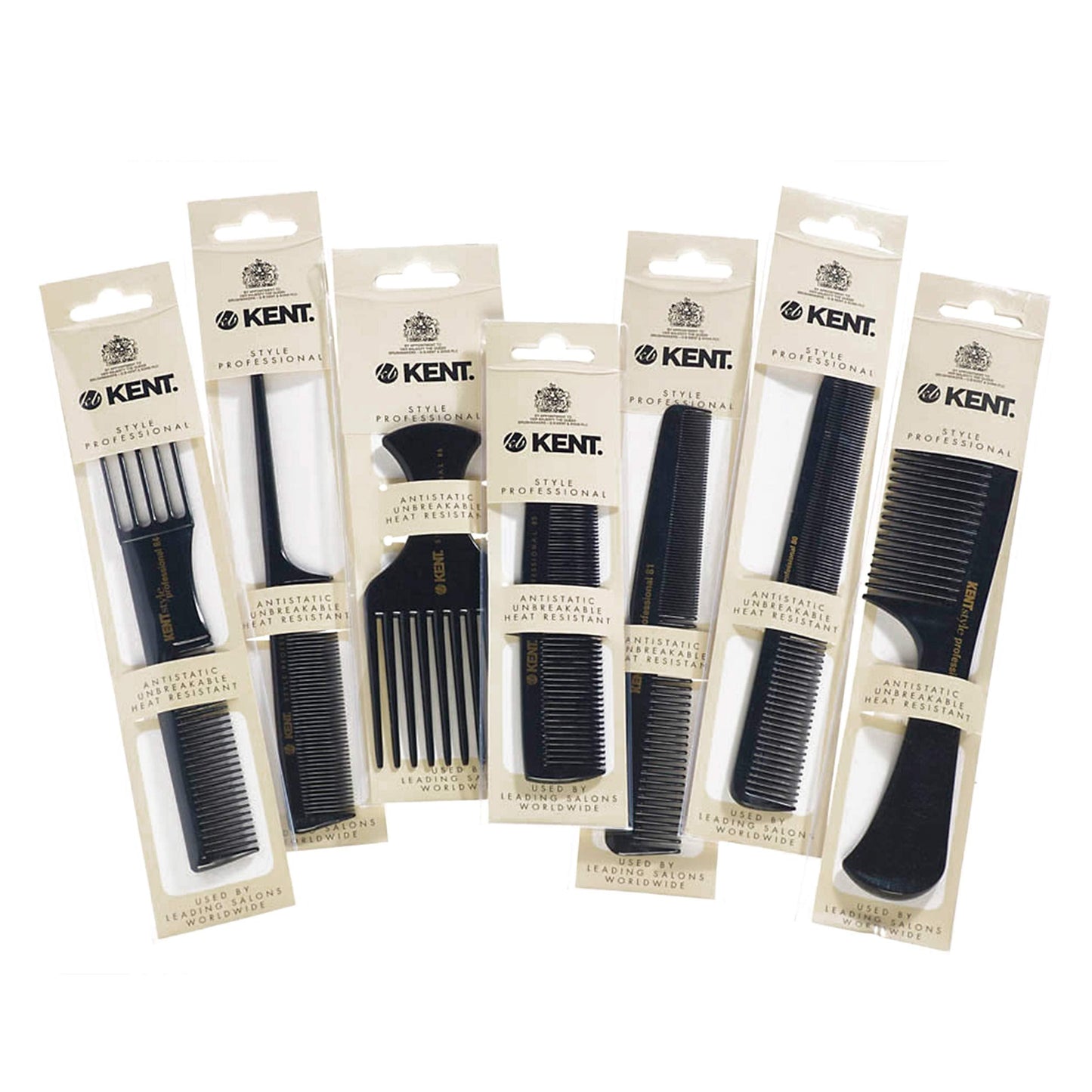 Kent SPC83 Black Salon-Style Barber Comb and Dressing Cutting Detangler with Wide Teeth - Professional Barber Wide Tooth Comb for Styling for Medium and Thick. Ergonomic Grip for Daily Use.