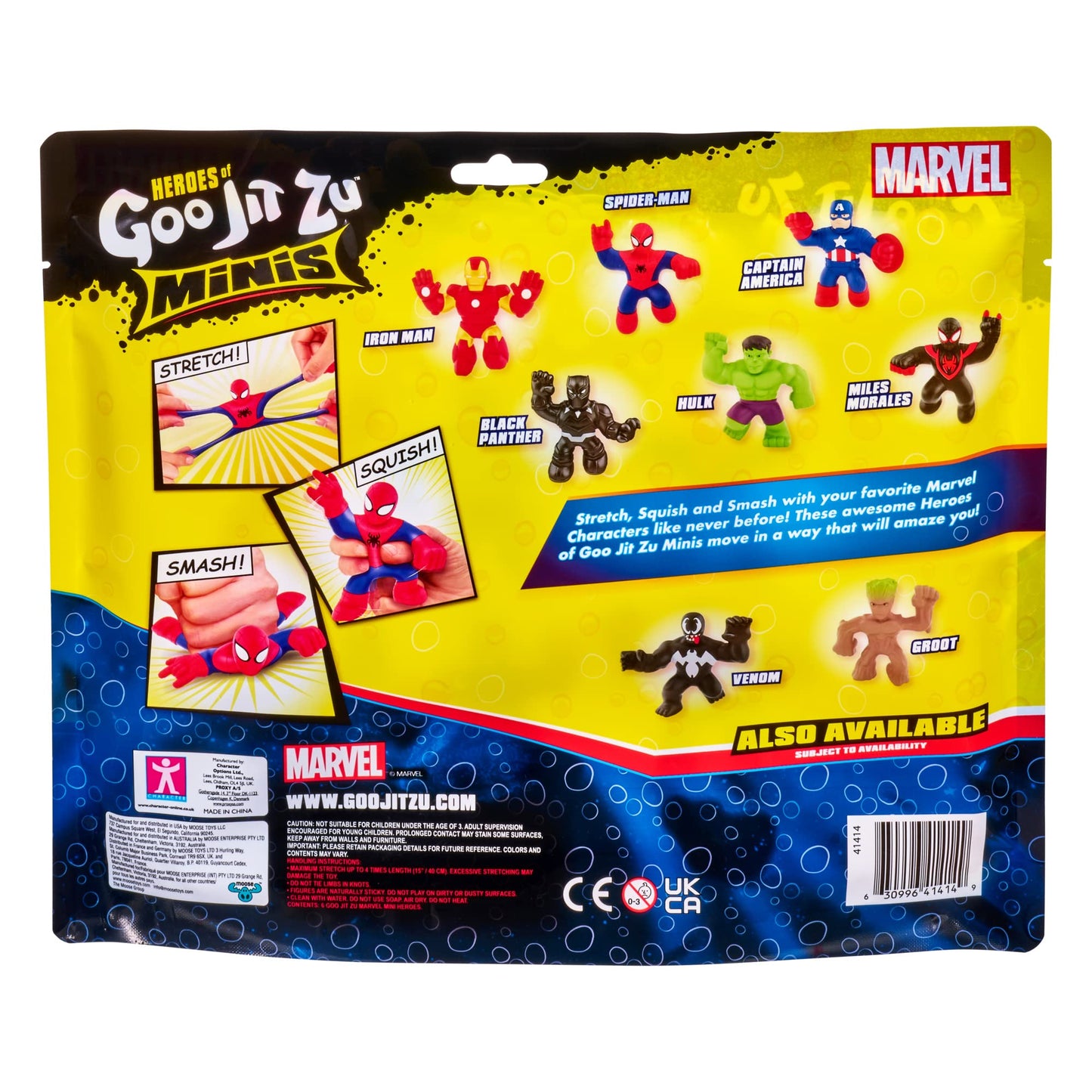 Heroes of Goo Jit Zu Marvel Mega Mini 6-Pack – Squishy, Stretchy Mini Figures: Iron Man, Spider-Man, Captain America, Hulk & More