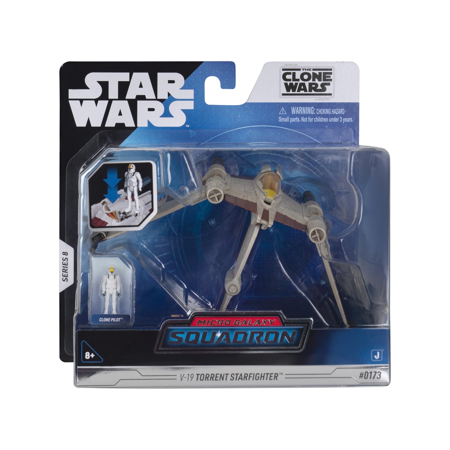Star Wars Micro Galaxy Squadron V-19 Torrent Starfighter - 5-Inch Vehicle with Folding Wings and Tail Fin Plus 1-Inch Micro Figure Accessory