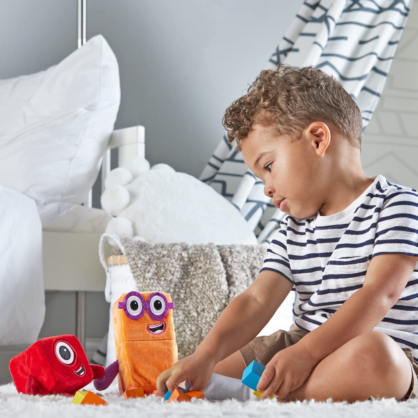 hand2mind Numberblocks One & Two Plush Toys – Soft Stuffies for Toddlers, Preschool Math Learning, Counting, & Birthday Gifts