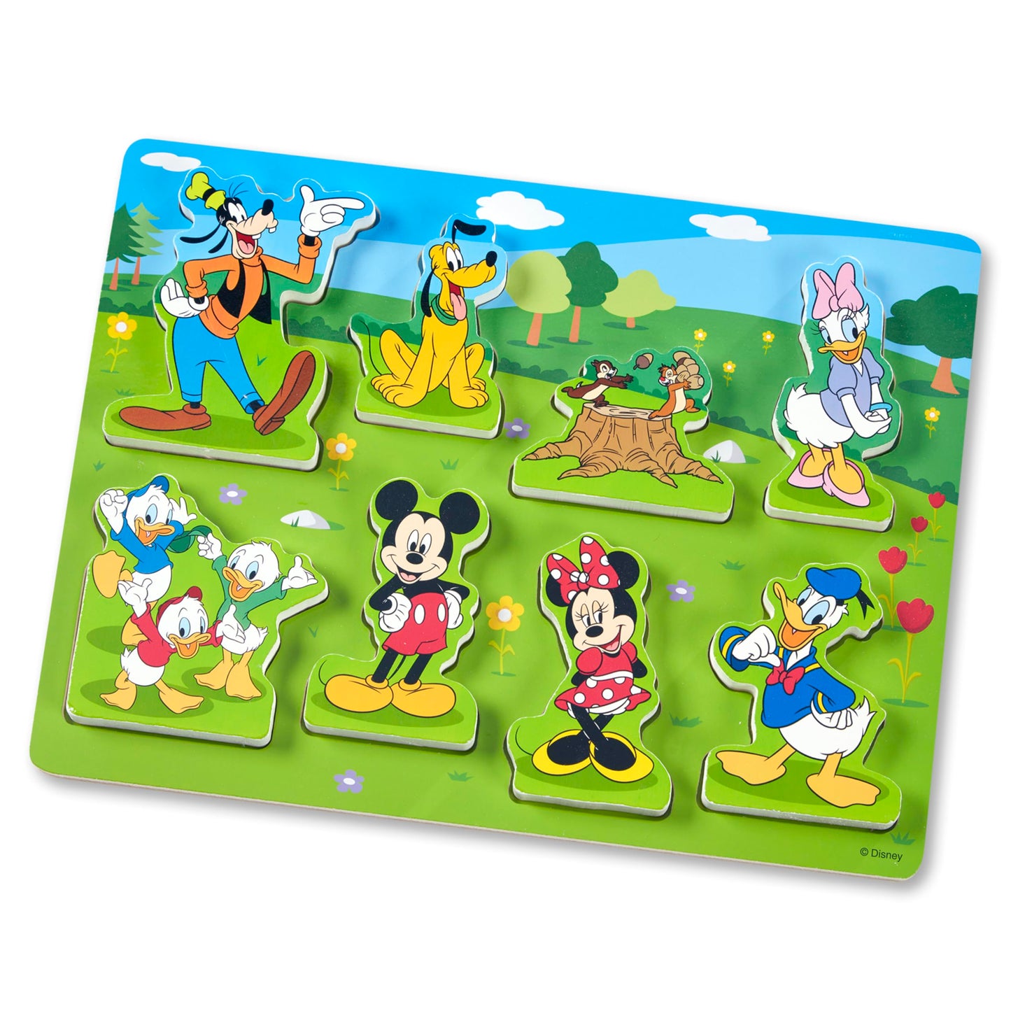 Melissa & Doug Disney Mickey Mouse Wooden Chunky Puzzle – 8-Piece Disney Character Puzzle for Toddlers and Kids Ages 2+