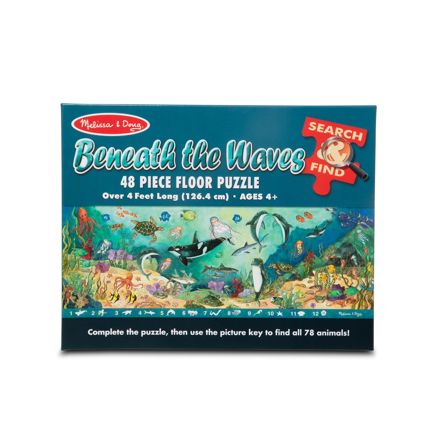 Melissa & Doug Search and Find Beneath The Waves Floor Puzzle (48 pcs, Over 4 feet Long) - FSC Certified