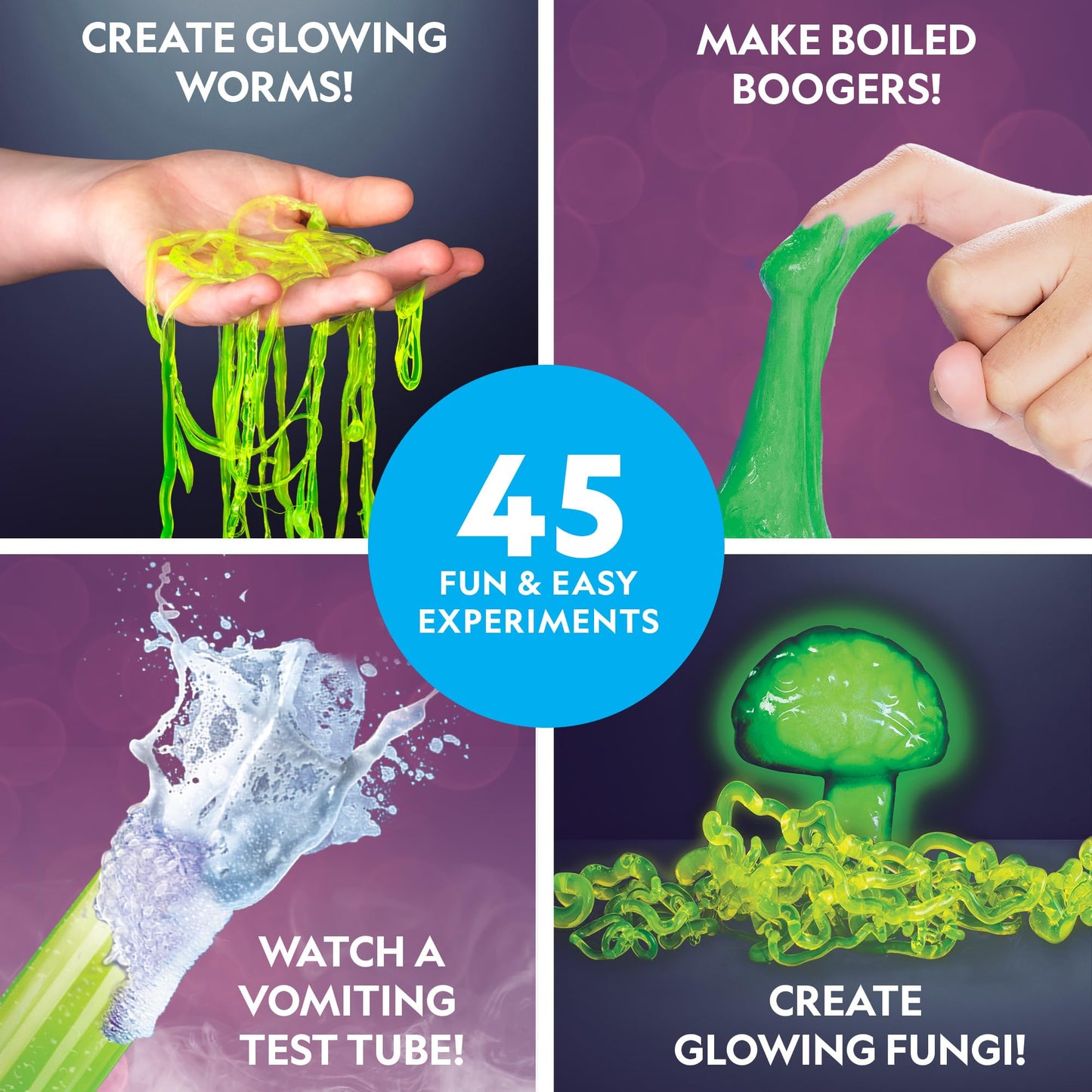 National Geographic Gross Science Kit – 45 Experiments, Brain Dissection, Slime & Creepy STEM Projects for Kids 8-12, Amazon Exclusive