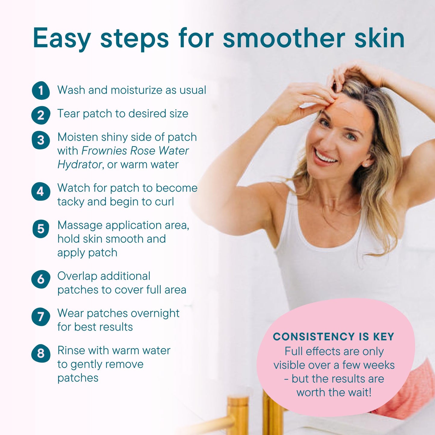 Forehead & Frown Line Patches - 144ct Hypoallergenic Strips to Smooth Wrinkles Between Eyes & Forehead Lines Overnight, Gentle & Effective