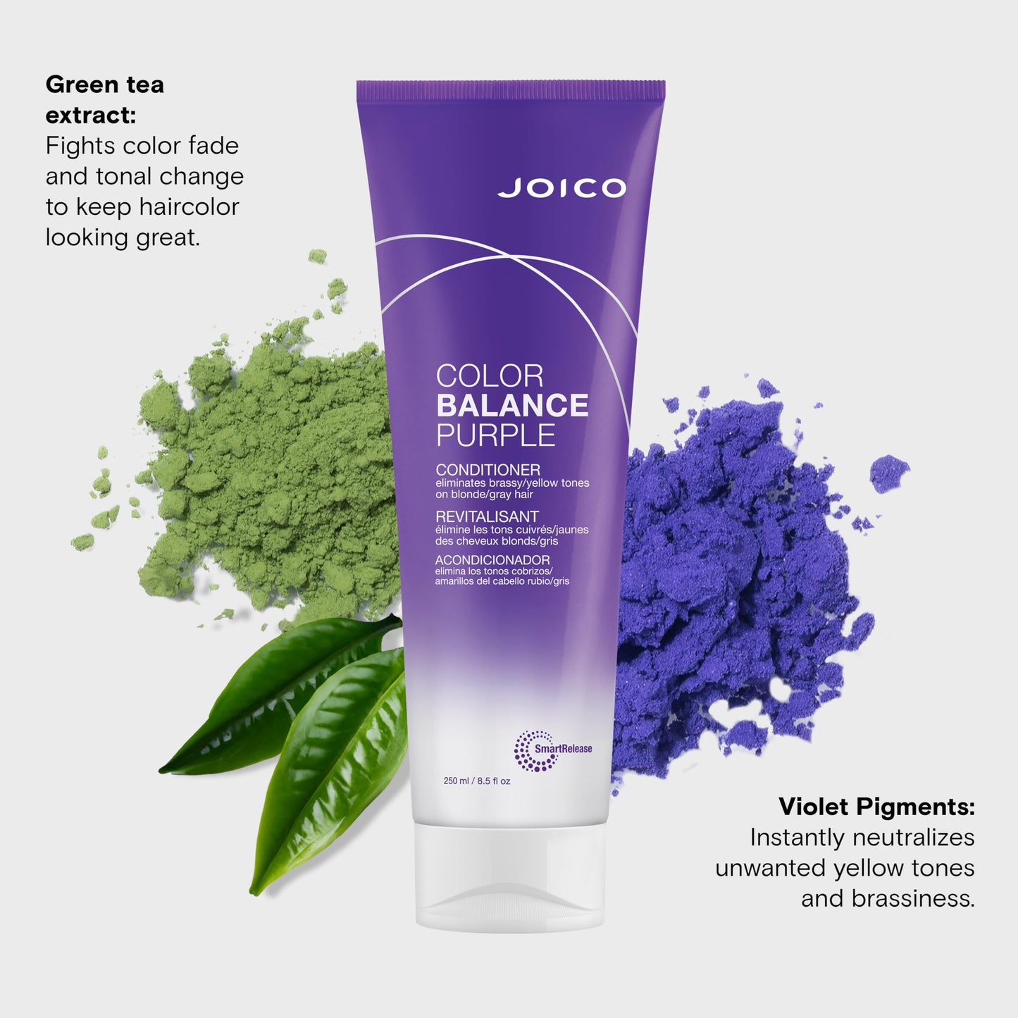 Joico Color Balance Purple Conditioner | Neutralizes Brassy Yellow Tones | For Blonde & Gray Hair | Enhances Shine & Color Vibrancy | 8.5 Fl Oz
