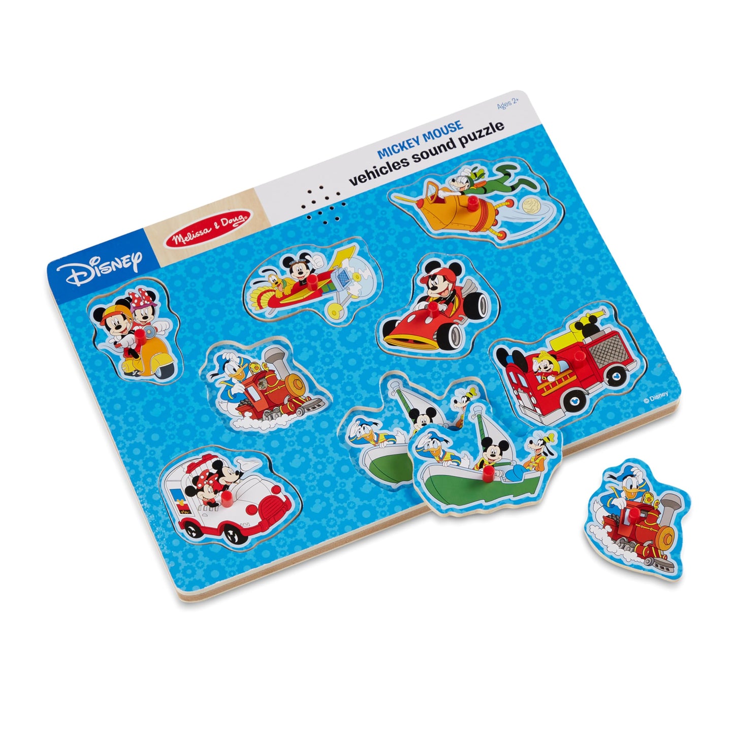 Melissa & Doug Disney Mickey Mouse and Friends Vehicles Sound Puzzle (8 pcs)