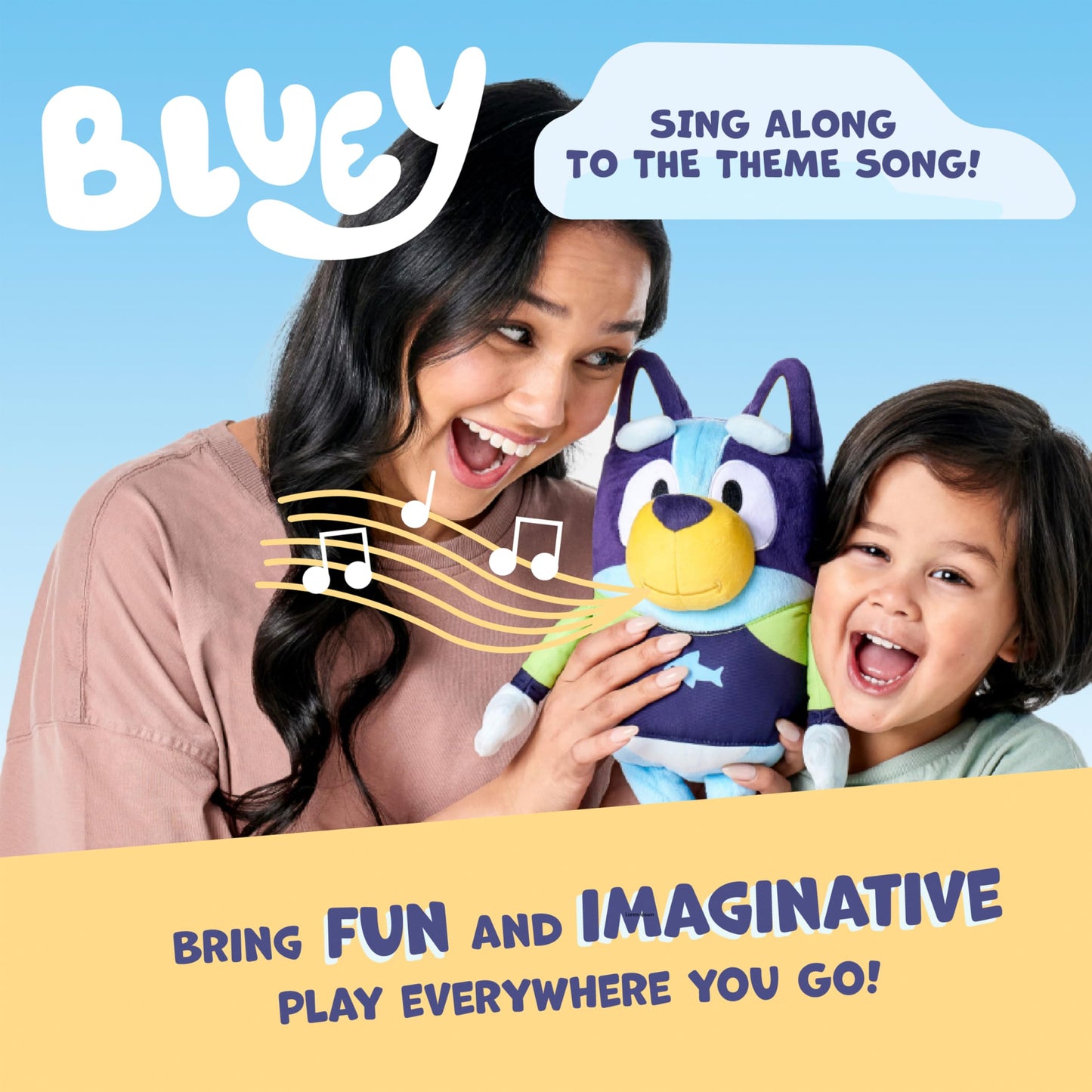 Bluey Sound Effects Talking Stuffed Plush, 13” Soft Musical Toys, Interactive Stuffed Animal with 9 Different Phrases, Musical Toys for Kids