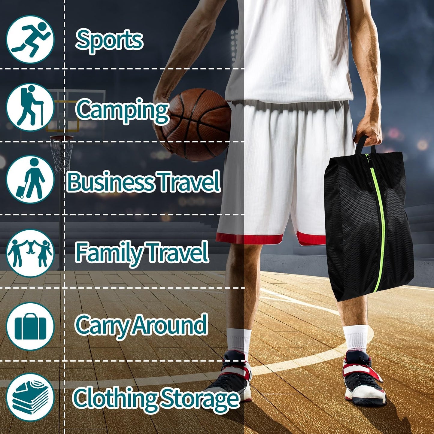 Eopres 3-Pack Travel Shoe Bags – Large Oxford Fabric, Dustproof & Waterproof, Multi-Functional Storage for Men & Women, Black