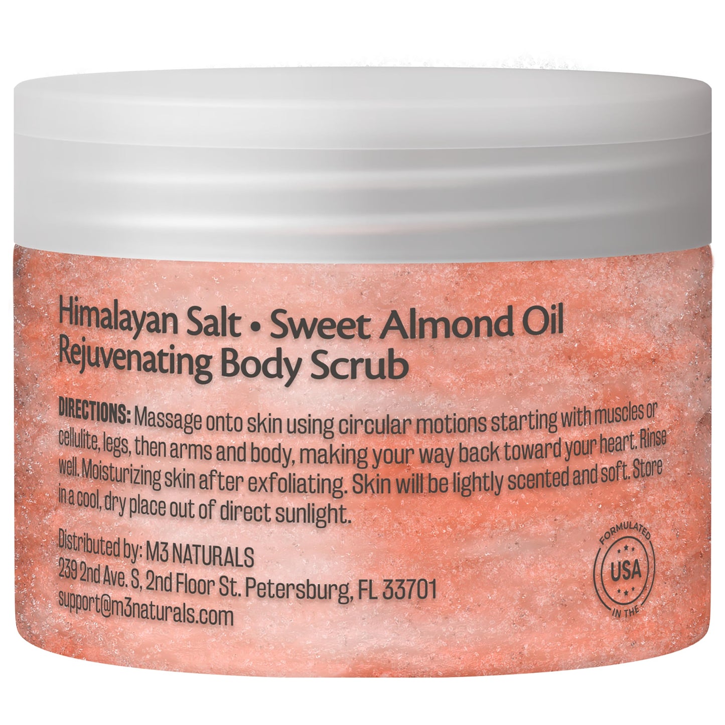M3 Naturals Himalayan Salt Scrub with Collagen & Stem Cells – Face, Body & Foot Exfoliator for Cellulite, Toning & Smooth Skin, 16 fl oz
