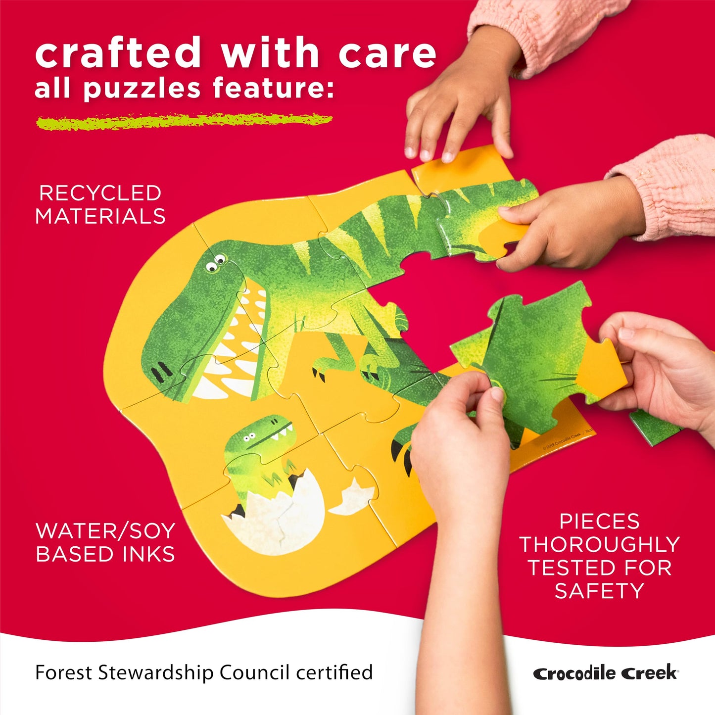 Crocodile Creek 100-Piece Jigsaw Puzzle – Sharks Theme for Kids 5+, Educational Table & Floor Puzzle with Storage Canister, 14"x19"