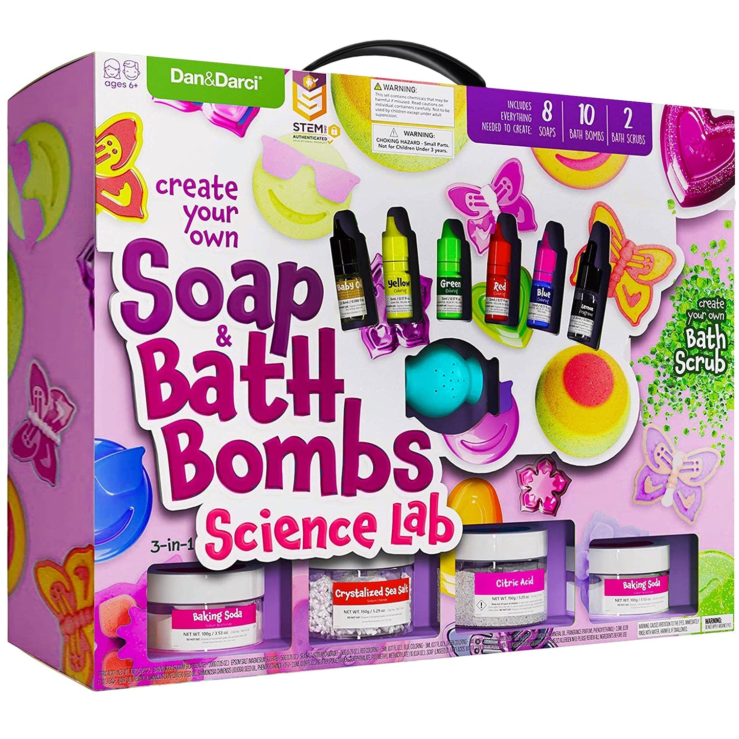 Dan&Darci Soap & Bath Bomb Making Kit for Kids – 3-in-1 DIY Spa Science & Craft Kit, Christmas Gift for Girls & Boys Ages 6-12