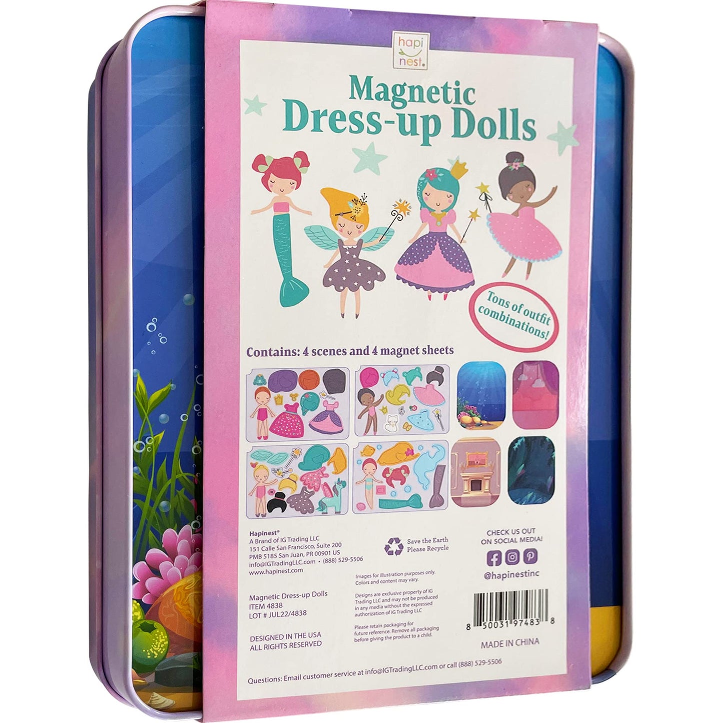 Hapinest Magnetic Dress-Up Dolls for Girls Pretend Play Set, A Fairytale Fantasy Dress Up Toy and Game for Ages 4, 5, 6, and 7 Years Old