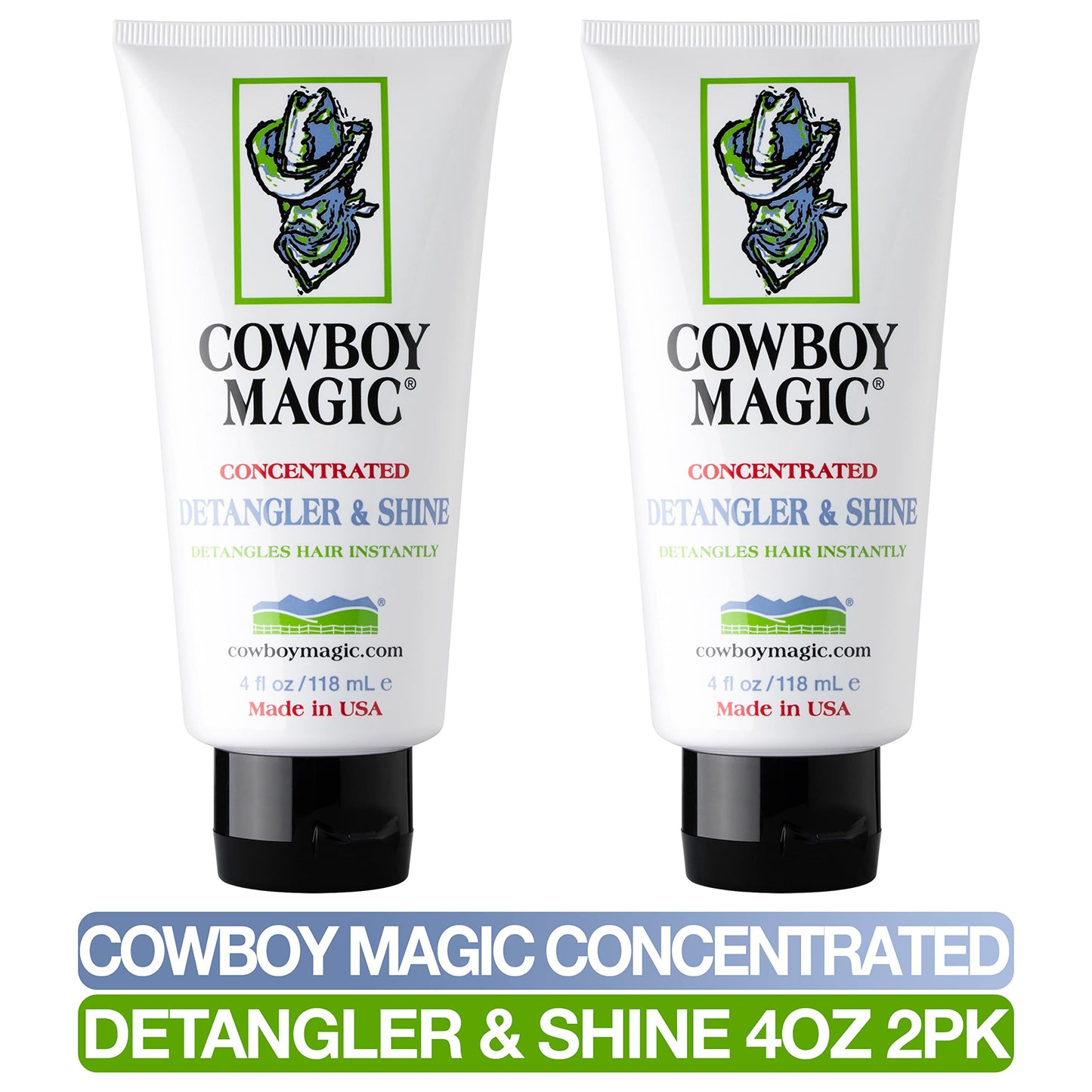 Cowboy Magic Detangler & Shine for Horse, 4 oz - 2 Pack Conditioner, White