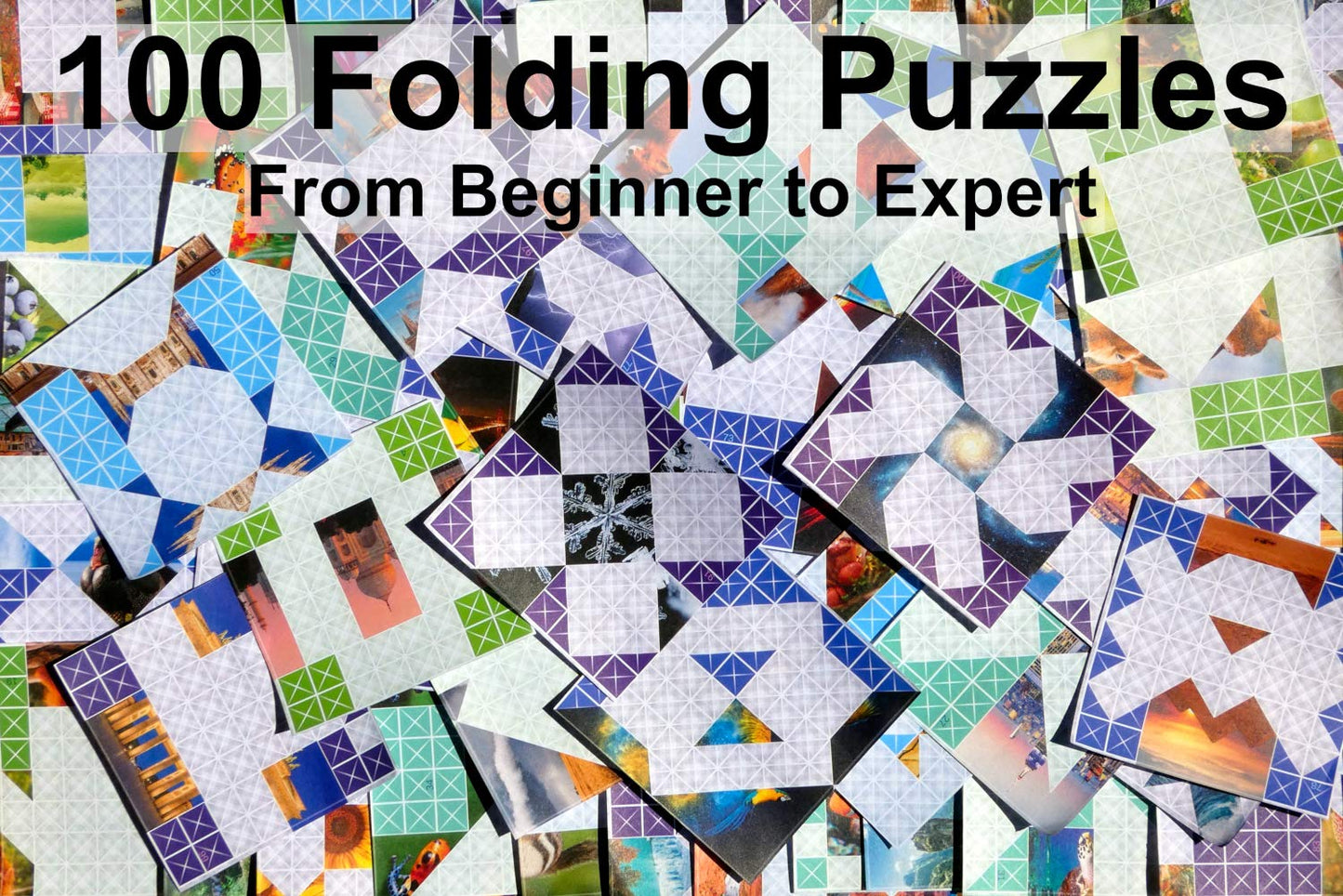 FOLDOLOGY Origami Puzzle Game – 100 Brain Teasers for Ages 10+, Hands-On STEM Toy, Travel Game & Gift, Fold the Paper to Complete the Picture