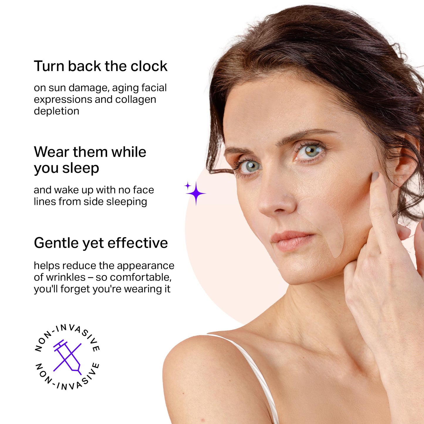 BLUMBODY Smile Line Patches – Anti-Wrinkle Facial Tape for Mouth & Eye Lines, Non-Silicone, Comfortable Overnight Use, 90-Day Supply