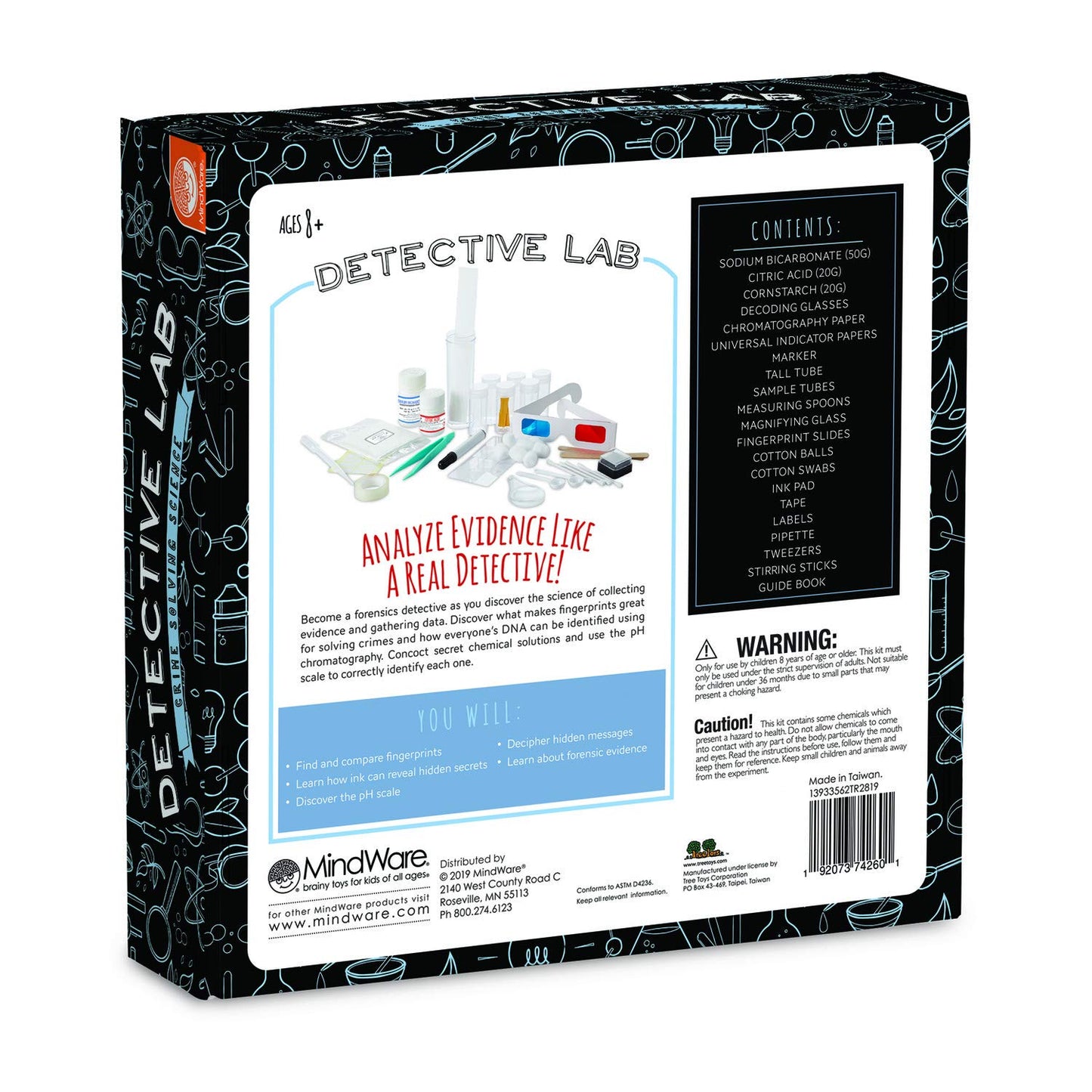 MindWare Science Academy Detective Lab Kit for Kids Ages 8-12 – Forensic Science & Crime Scene Investigation Kit with 7 Hands-On Activities