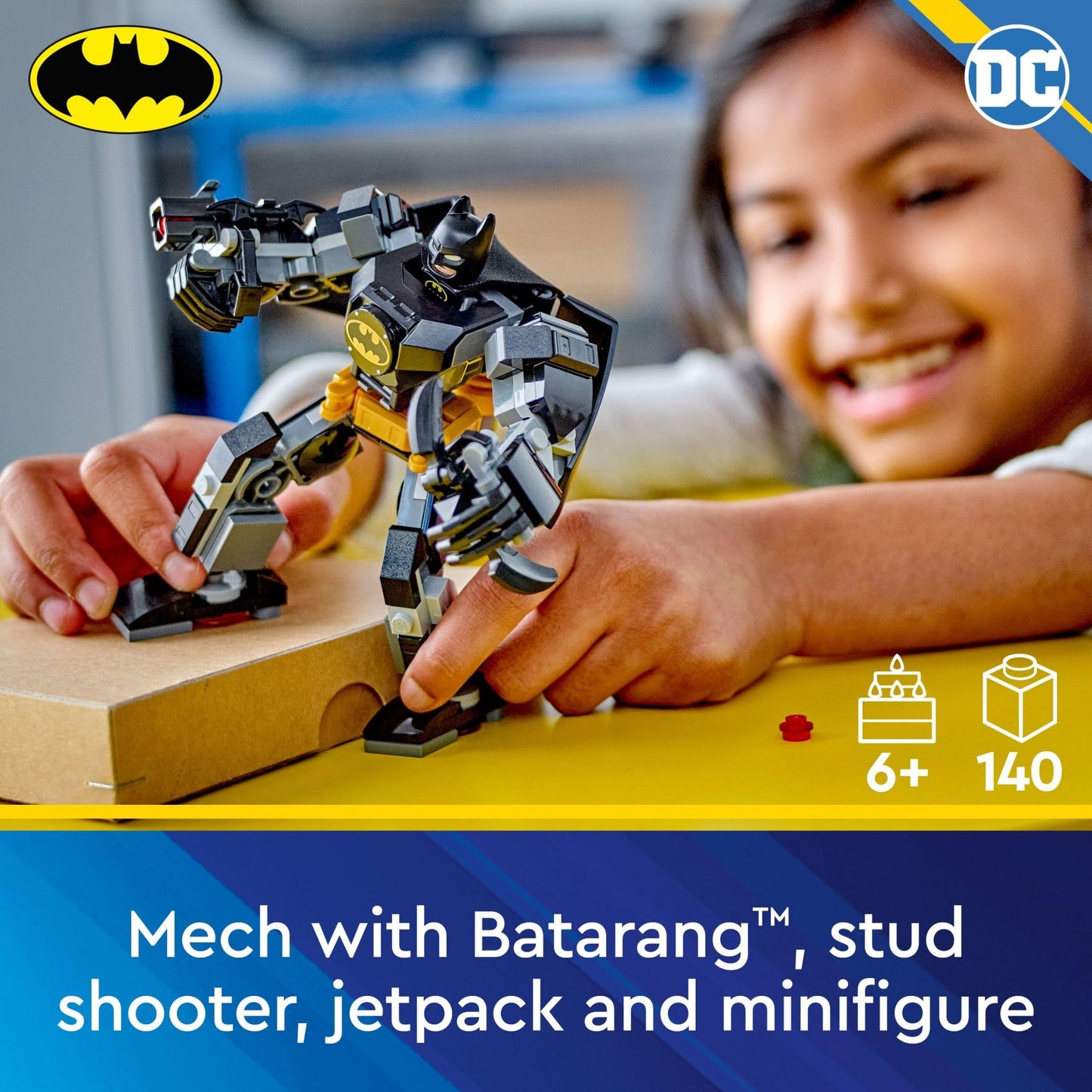 LEGO DC Batman Mech Armor 76270 – Robot Action Figure & Batman Minifigure, Super Hero Toy for Kids 6+, Collectible Gift