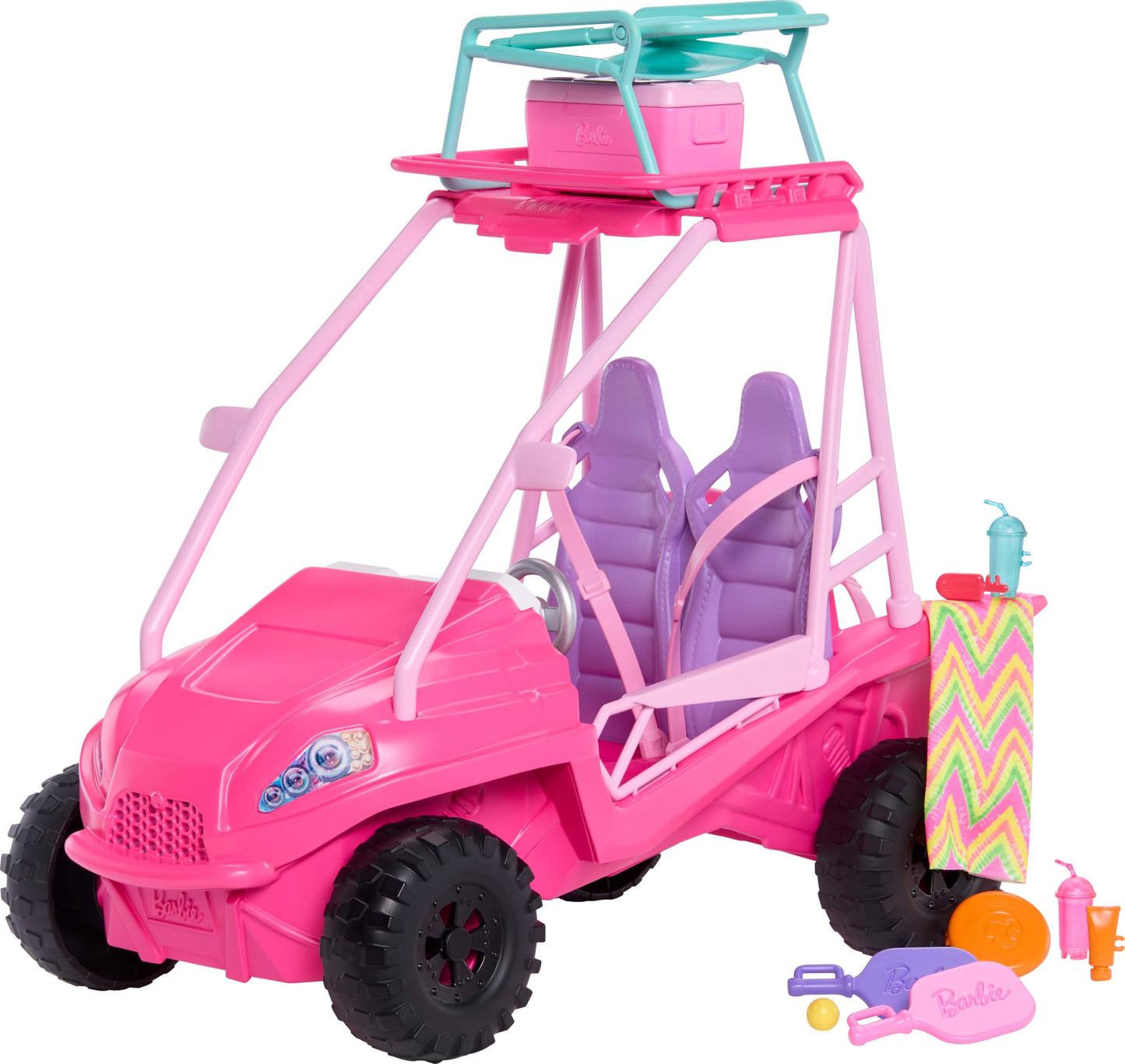 Barbie Mysteries: Beach Detectives Playset with Beach Buggy Toy Car & 10+ Accessories, Including Beach Chair & Towel