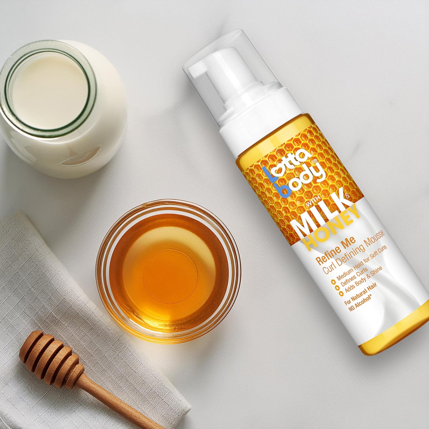 Lotta Body, Refine Me Curl Defining Mousse, Medium Hold for Soft Curls, Moisturizes, Controls Frizz, 7 Fl Oz