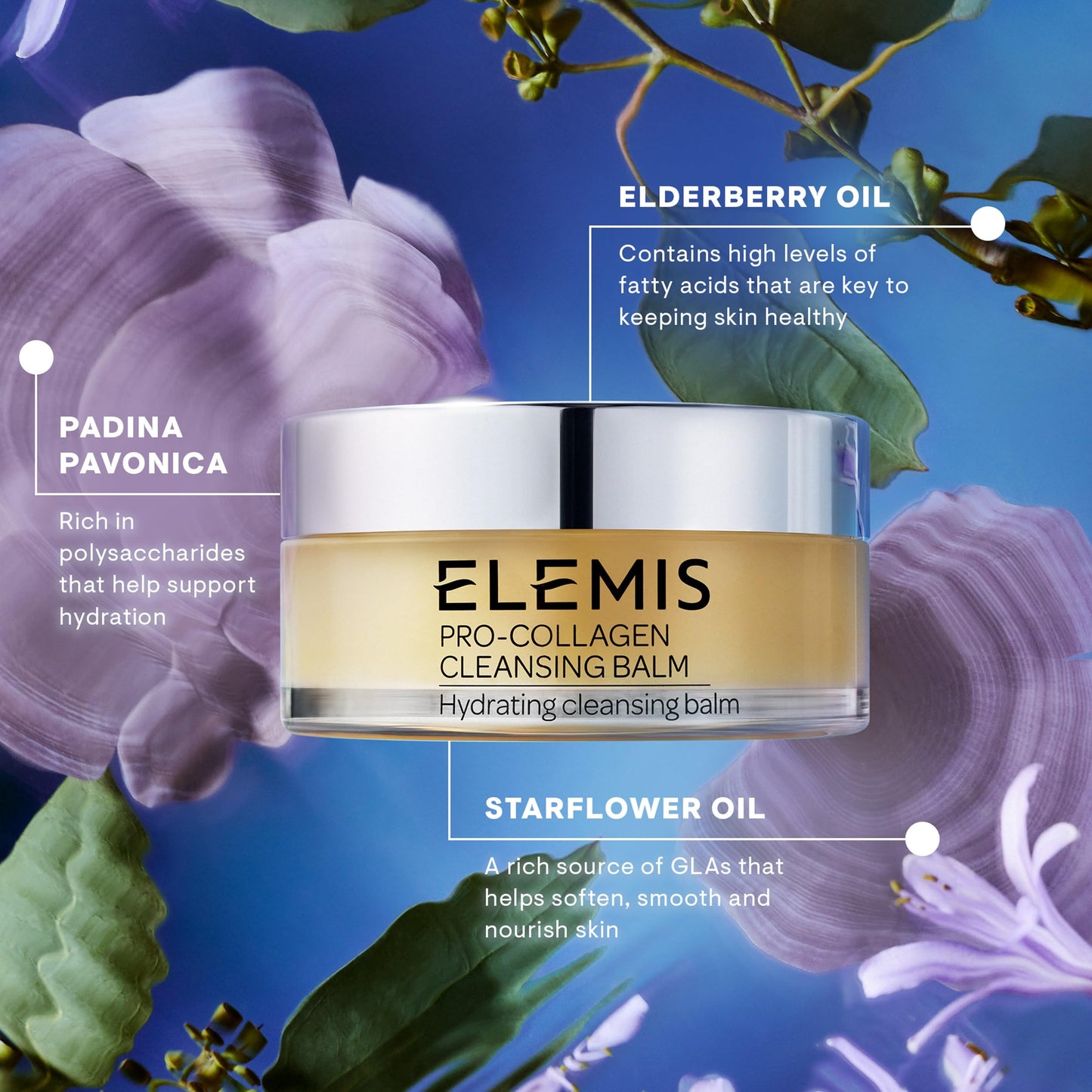 ELEMIS Pro-Collagen Cleansing Balm - 3-in-1 Daily Face Cleanser - Removes Waterproof Makeup - Lavender and Chamomile Oil Blend - 100g