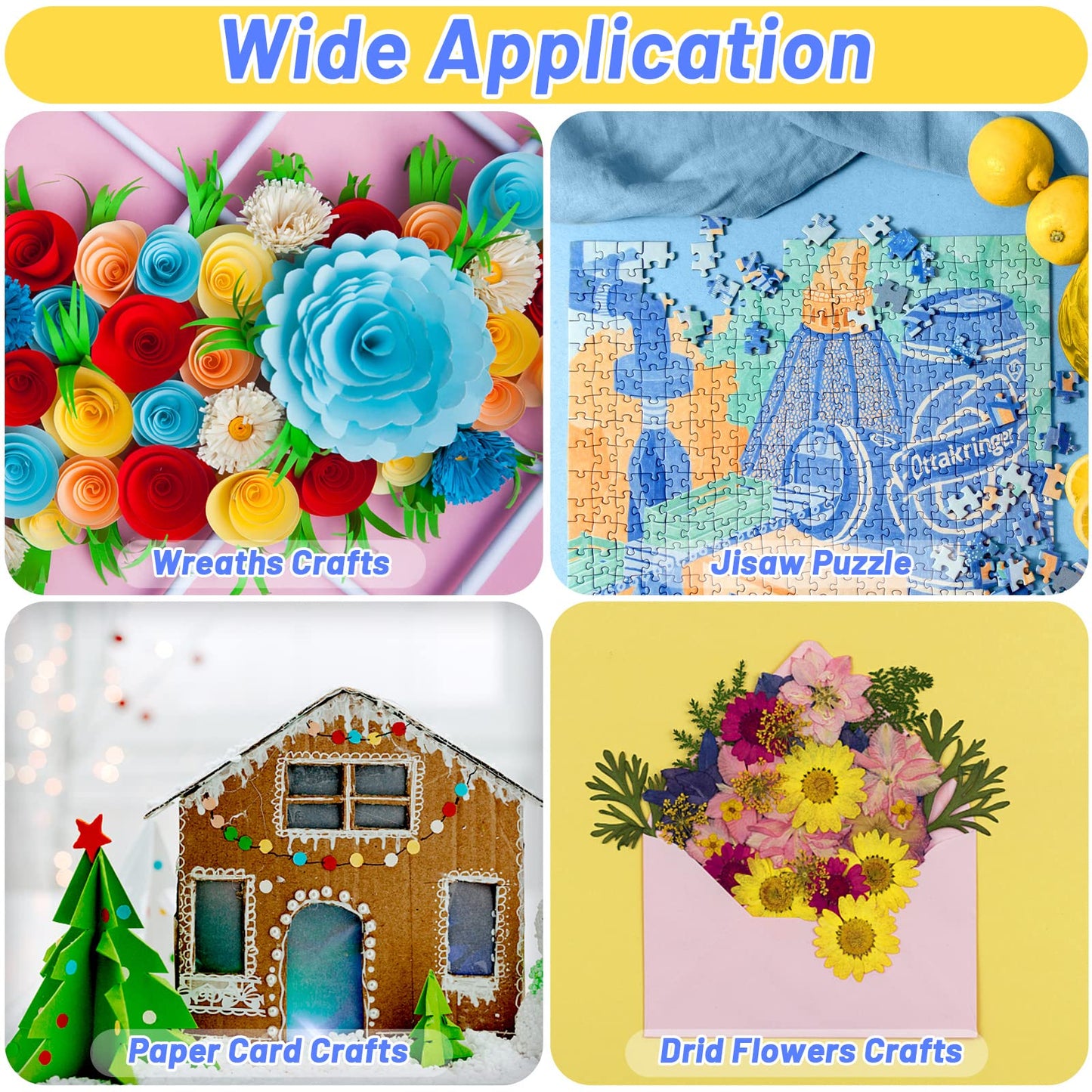 2-Pack 120ml Jigsaw Puzzle Glue with Sponge Head – Clear, Water-Soluble, Quick-Dry Adhesive for 1000-5000 Piece Paper & Wood Puzzles (240ml Total)