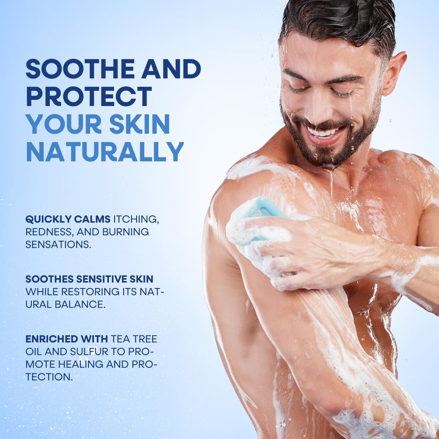 Hermon Antifungal Soap with Tea Tree Oil: Antifungal Bar Soothing Care & Relief of Itchy for Ringworm Jock Itch Tinea Versicolor Athletes Foot - Body & Face Wash