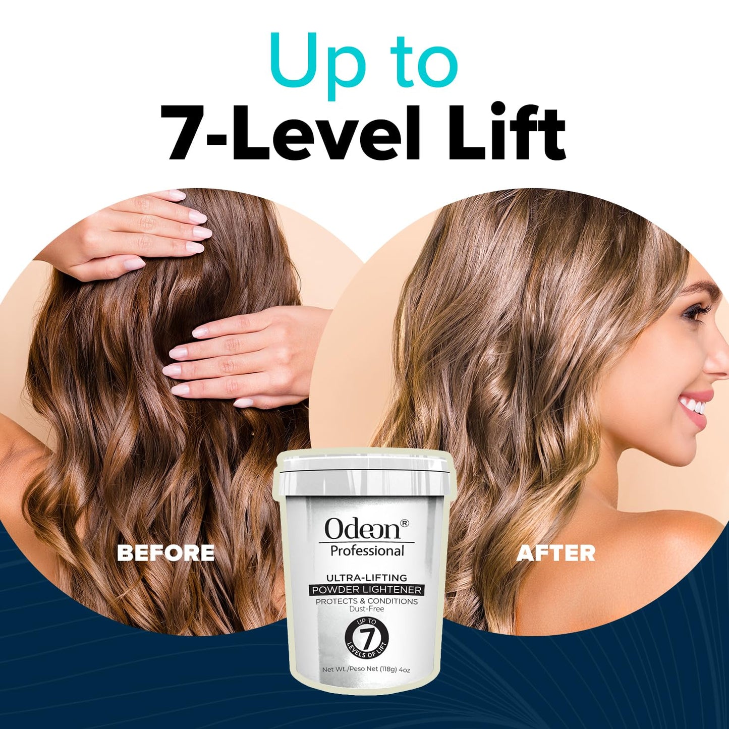 Odeon Professional Ultra-Lifting Hair Bleach Powder 4oz – Lightens Up to 7 Levels – For Balayage, Highlights & Full Hair Bleaching – All Hair Types