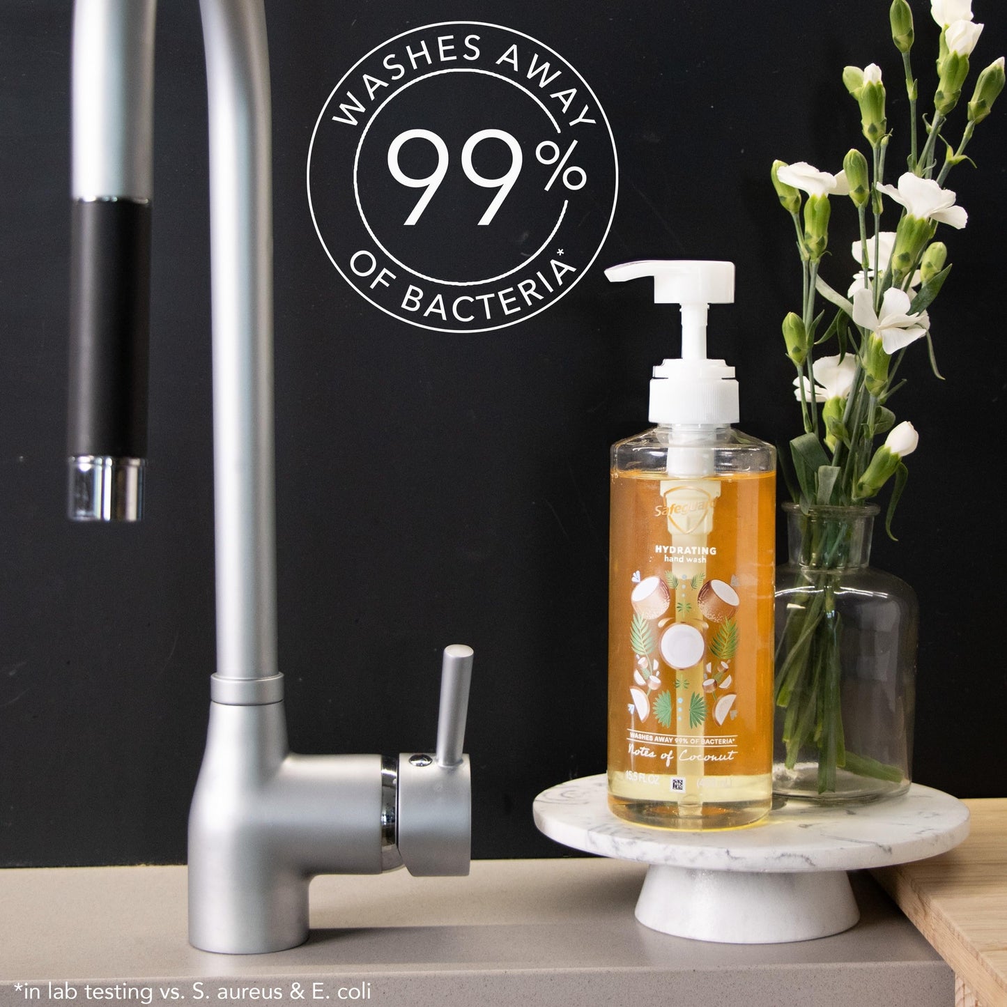 Safeguard Micellar Liquid Hand Soap 15.5oz – Deep Cleansing, PH Balanced, 99% Bacteria Protection, Natural Moisturizers, Coconut Scent