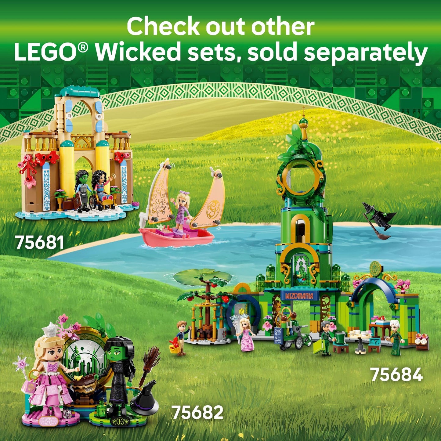 LEGO Wicked Glinda & Elphaba's Dorm Room Set 75683 – Buildable Wizard Dorm Toy for Kids 8+, Magical Dollhouse Gift for Girls & Boys