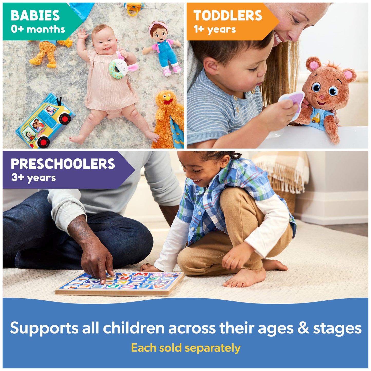 Ms. Rachel Potty Time with Bean, 11” Plush Teddy Bear with Play Toilet & Accessories, Toddler Toys for Girls & Boys for Ages 18 Months to 3+