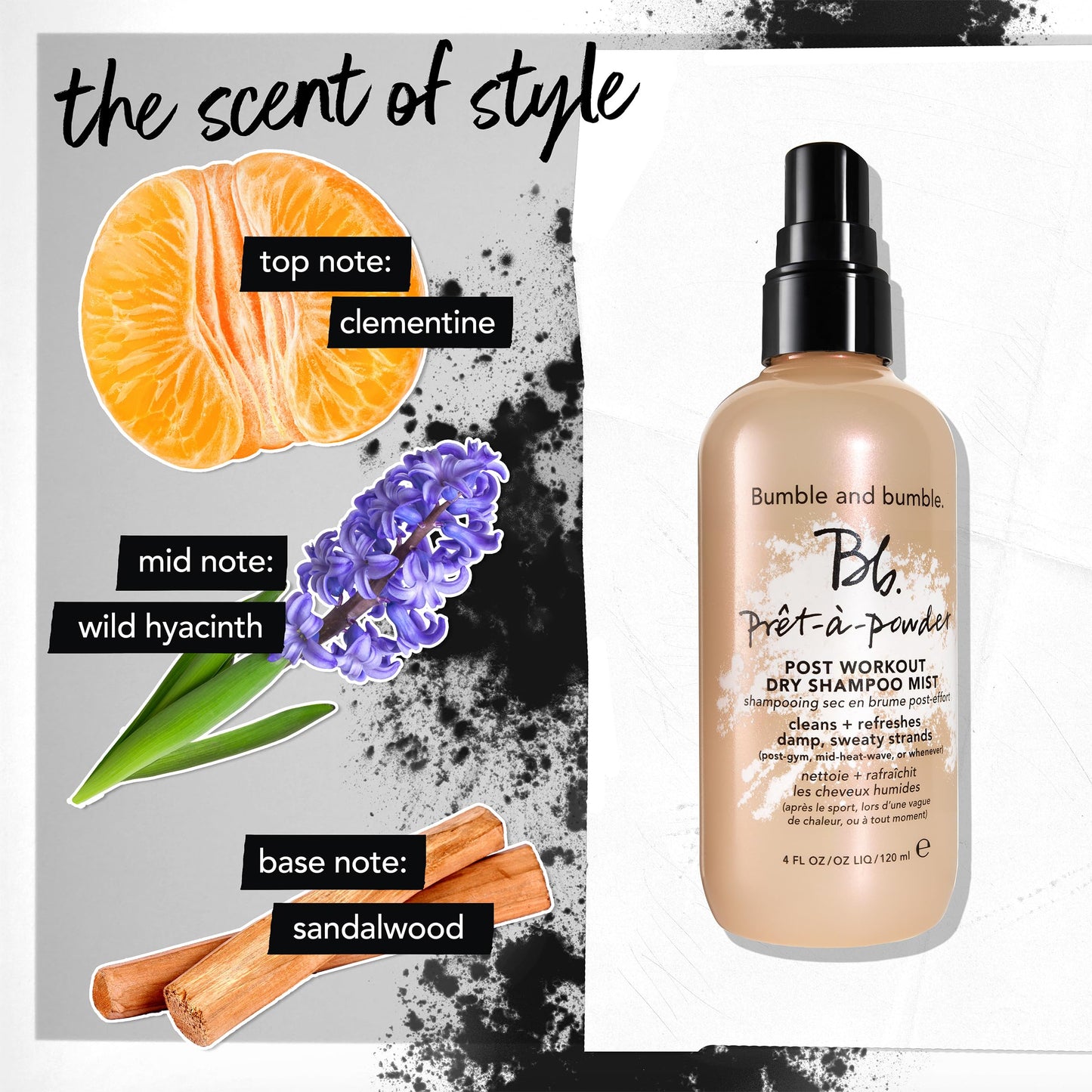 Bumble and bumble Prêt-à-powder Post Workout Dry Shampoo Mist | Non-Aerosol Hair Refresher for Sweaty Hair | Odor Eliminator for All Hair Types, 4 Fl Oz
