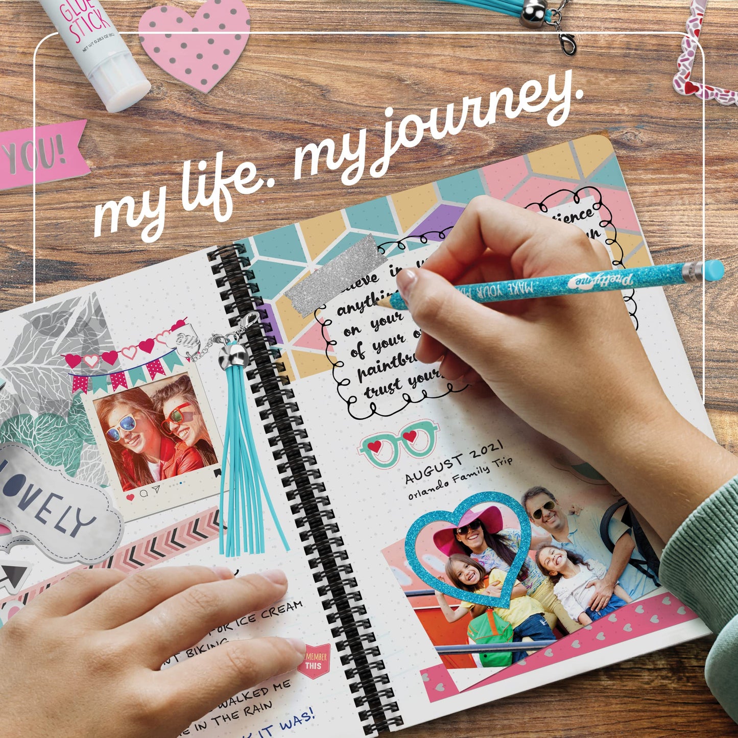 Pretty Me DIY Journal Kit for Girls, Ages 8-14 – Fun Scrapbook, Diary & Craft Set – Cute Birthday Gift for Tween & Teen Girls