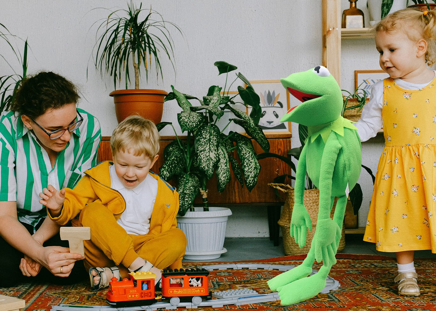 Kermit Frogs Hand Puppet, Frog Plush,The Muppets Show, Soft Frog Puppet Doll Suitable for Role Play -Green, 24 Inches