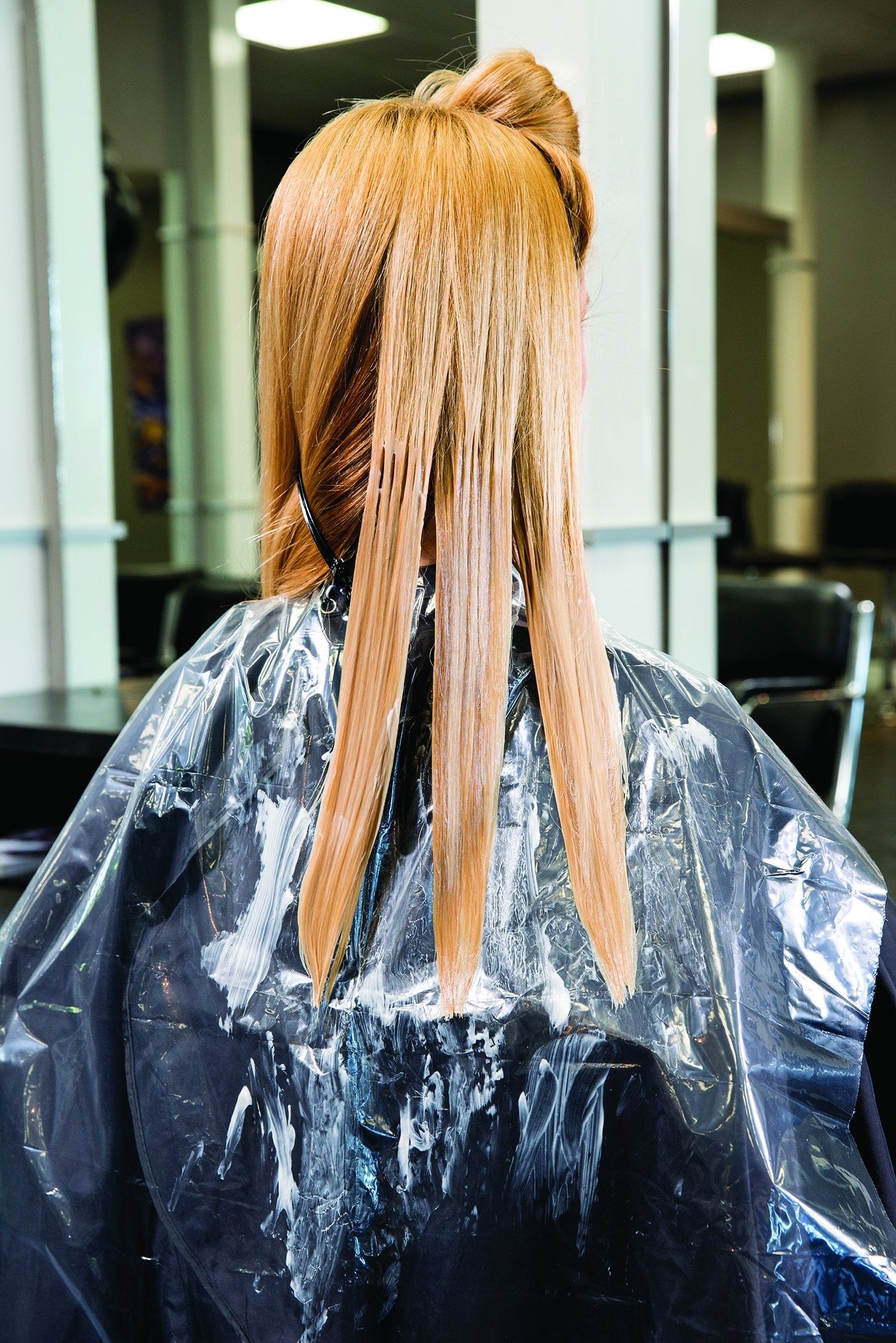 FRAMAR Backwards Bib Disposable Hair Cutting Capes Salon, Protects Clients, Disposable Salon Capes & Chair, Hair Dye Cape, Barber Cape – 50 bibs