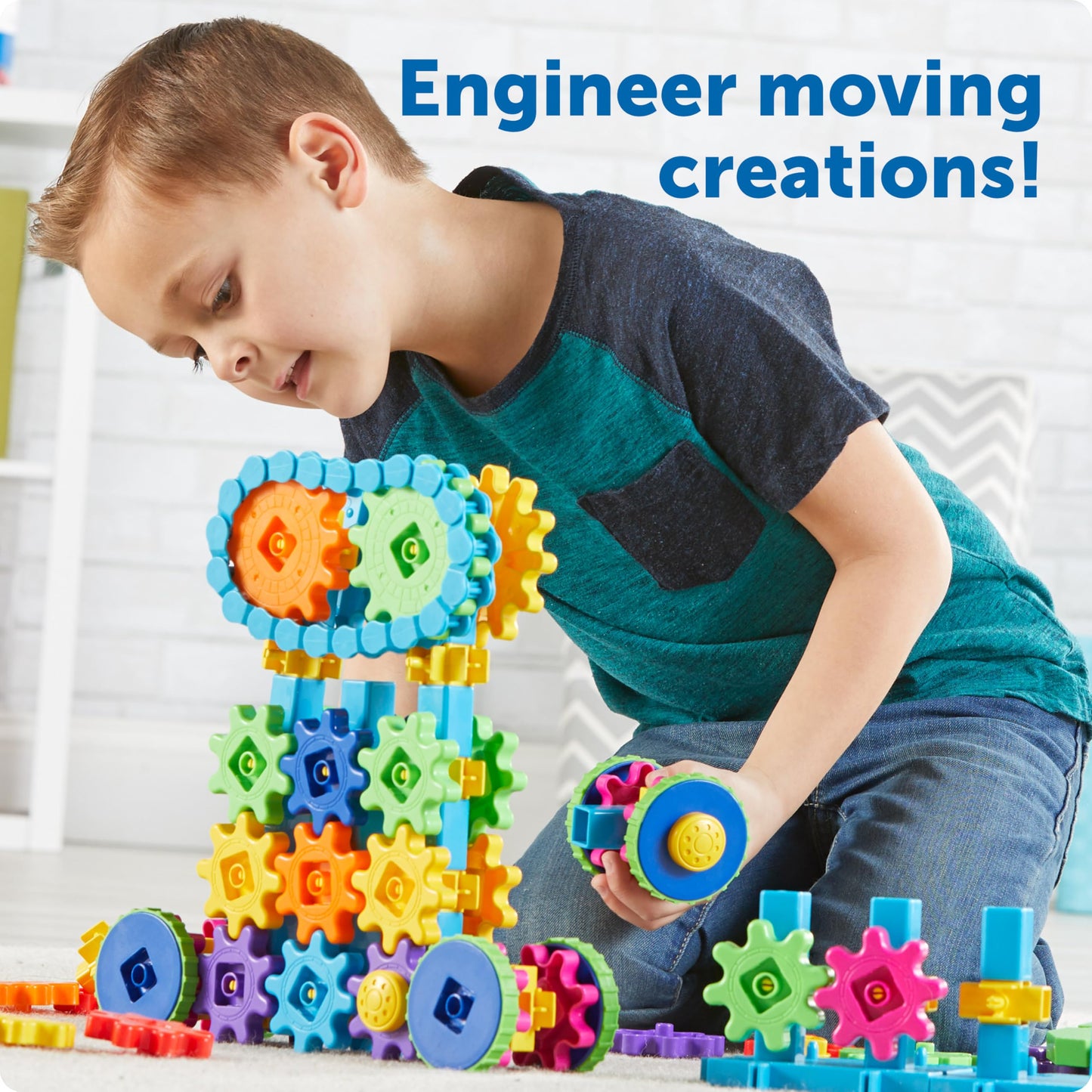 Learning Resources Gears! Gears! Gears! Mega Builds – STEM Building Toys for Toddlers, Fine Motor Skills, Science & Construction Kit