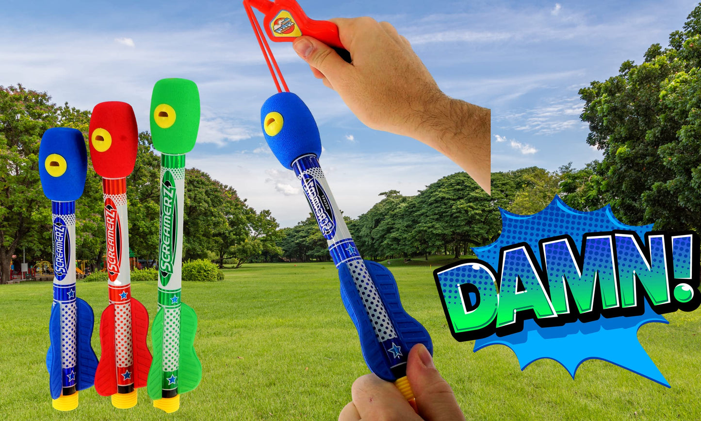 JA-RU INC. Sky Rocket Screamers, Blue, Red, Green