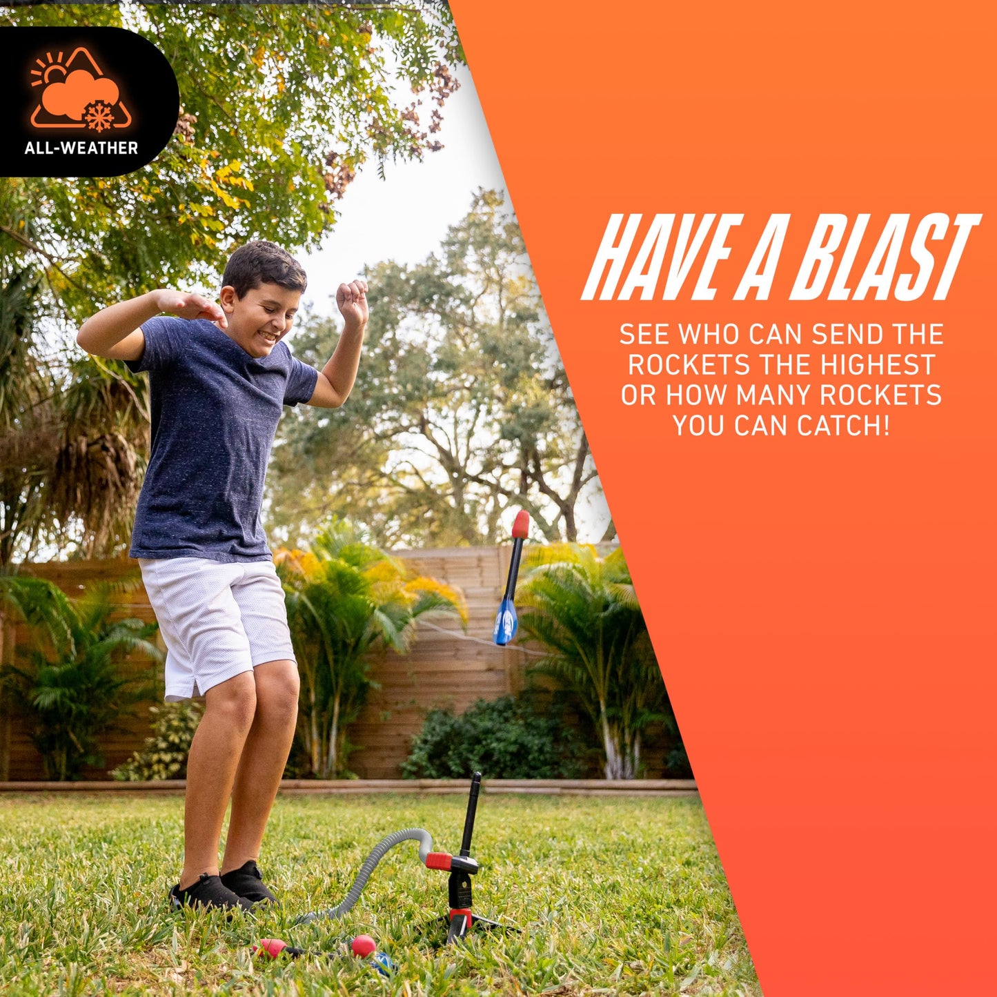 Nerf Kids Toy Rocket Launcher - Rip Rocket Jump Rockets + Launcher - Boys + Girls Toy Stomp Launcher + Missiles Set