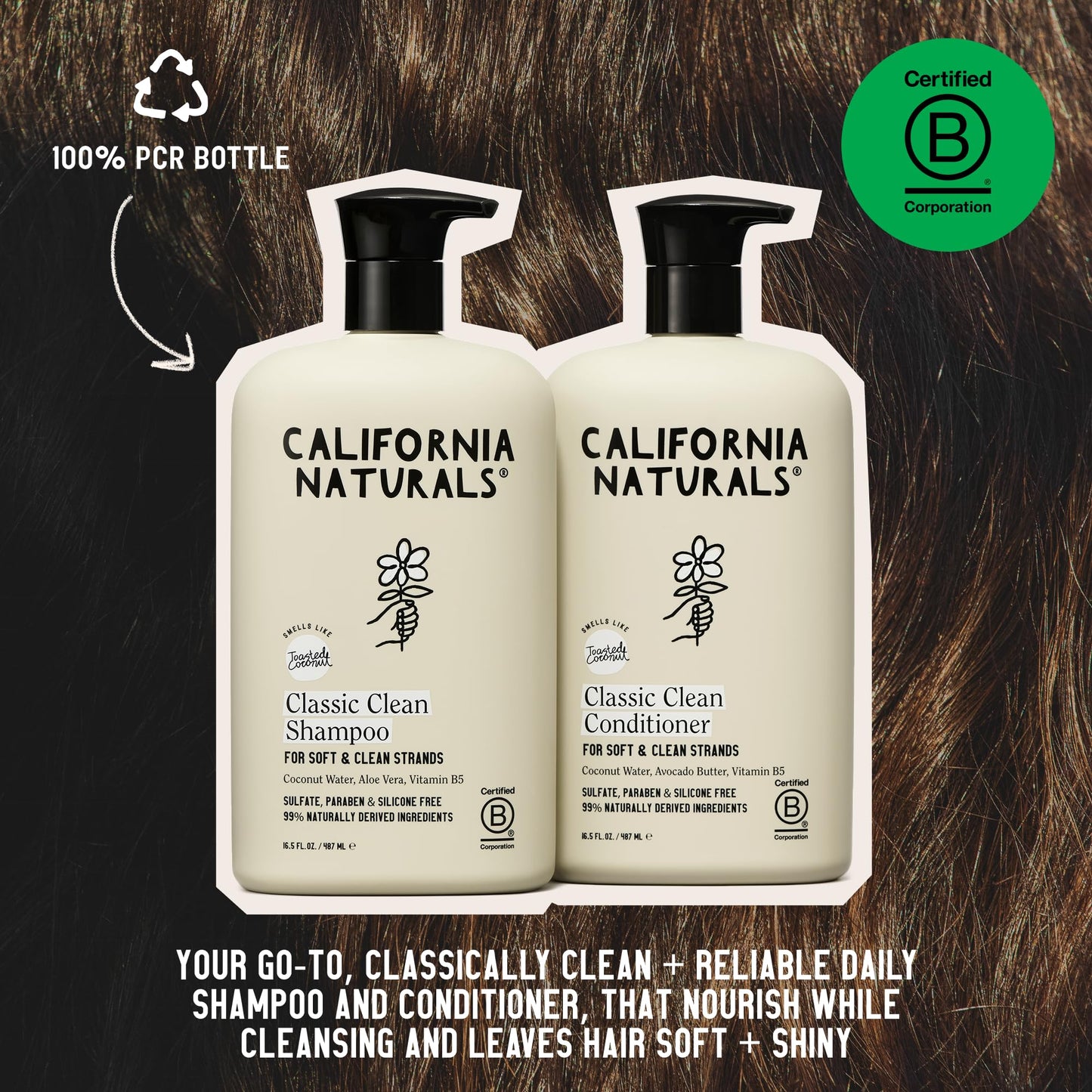 California Naturals Coconut Shampoo & Conditioner Set, 20 Fl Oz (Pack of 2) | Natural, Vegan, Sulfate, Paraben & Silicone Free | All Hair Types