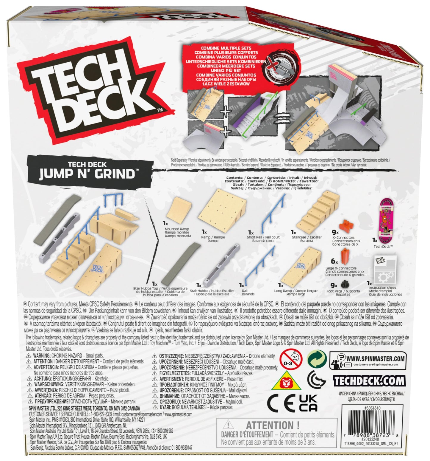 Tech Deck, Jump N’ Grind X-Connect Park Creator, Customizable and Buildable Ramp Set with Exclusive Fingerboard, Kids Toy for Ages 6 and up