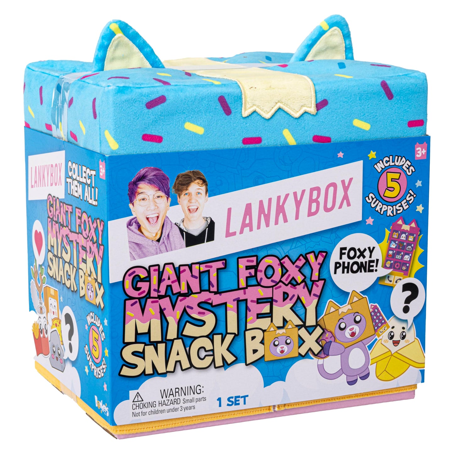 LankyBox Giant Foxy Surprise Snack Box, YouTube Gaming Channel, Mystery Surprise Giant Blind Box, 5 Fun Surprises Inside, Official Merch