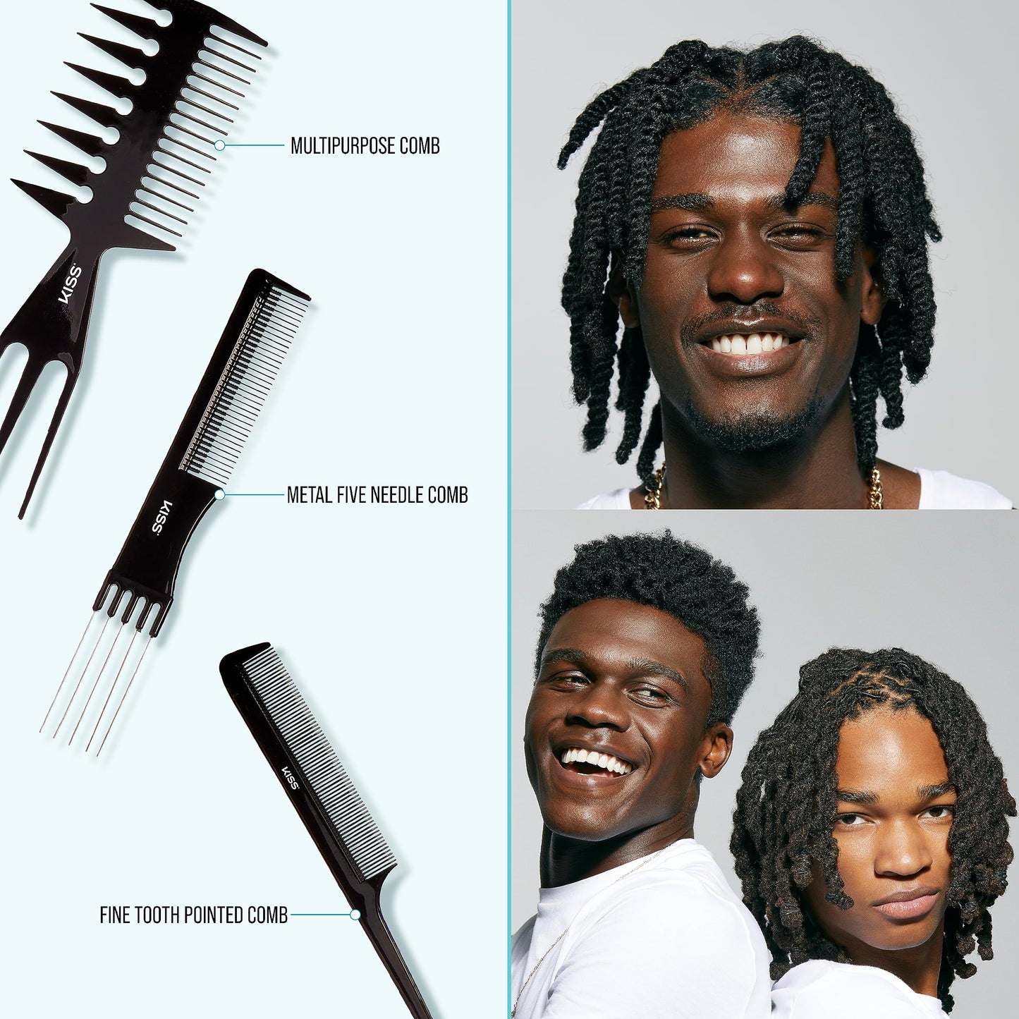 KISS Professional 10-pc Comb Set-Detangle & Style Assortment