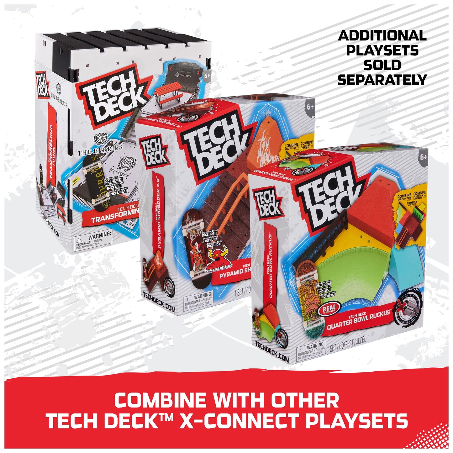 Tech Deck, Quarter Bowl Ruckus X-Connect Park Creator, Customizable and Buildable Ramp Set with Exclusive Fingerboard, Kids Toy for Ages 6 and up
