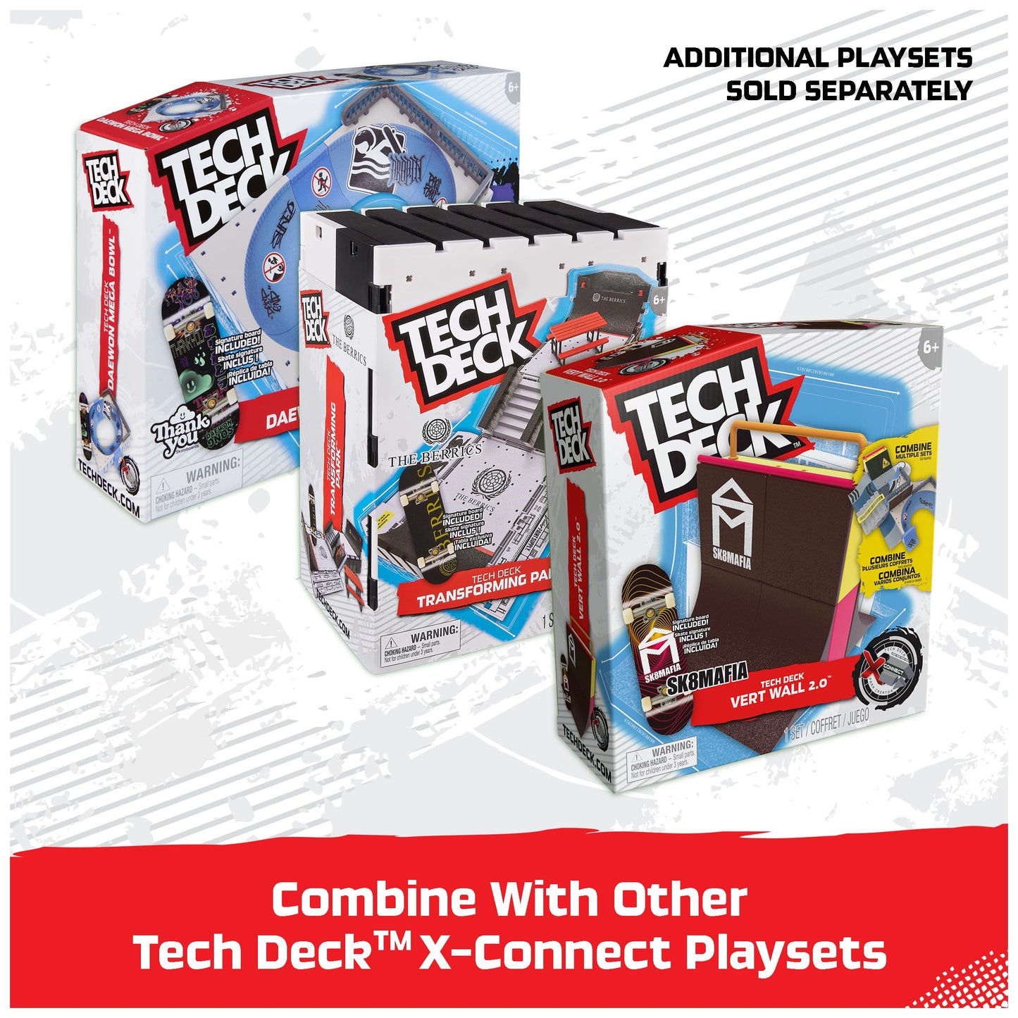 Tech Deck, Daewon Mega Bowl, X-Connect Park Creator, Customizable and Buildable Ramp Set with Exclusive Fingerboard, Kids Toy for Ages 6 and up