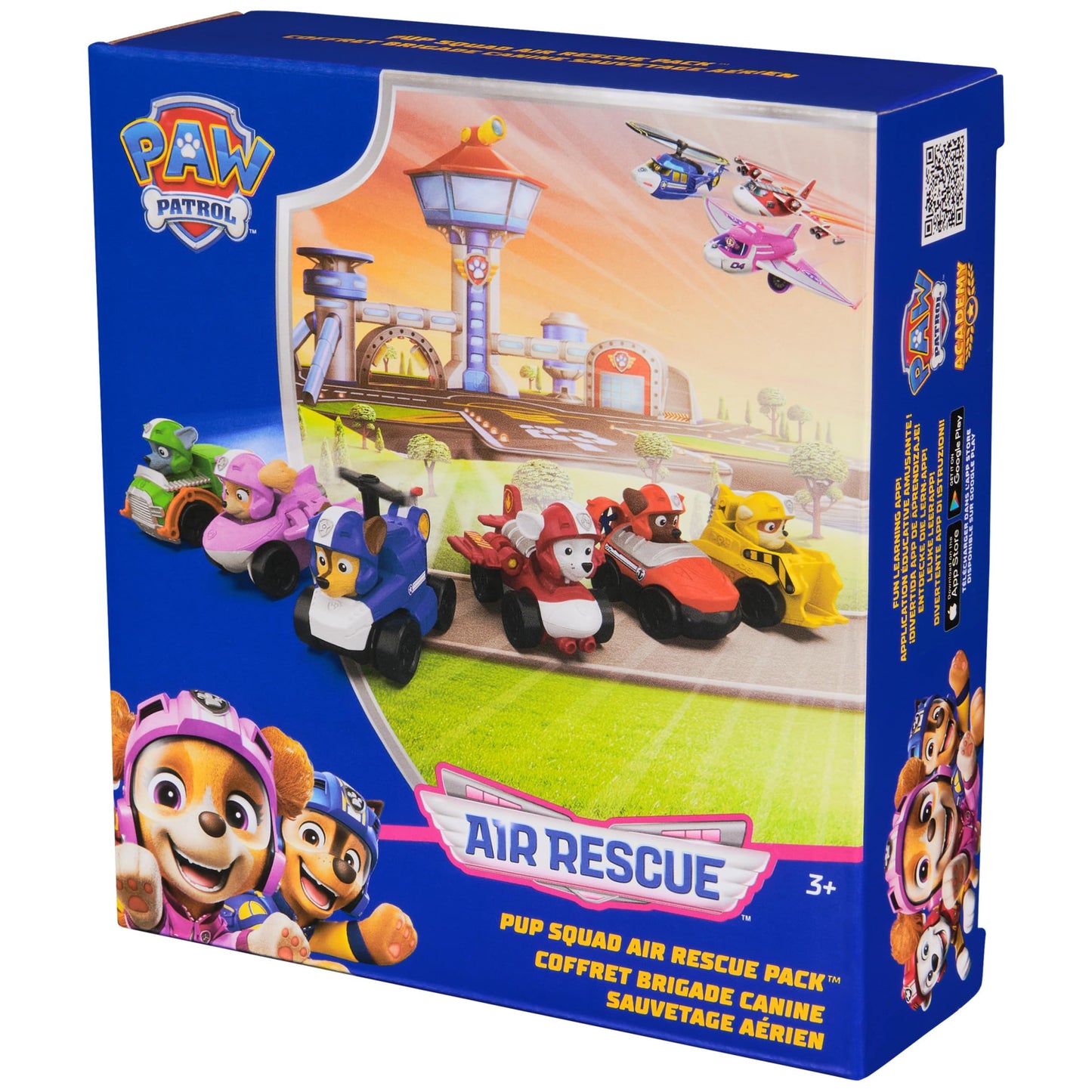 PAW Patrol: Air Rescue, 6-Piece Pup Squad Racers, Toy Cars Gift Set with Chase, Marshall, Skye, Rubble, Rocky & Zuma, Kids Toys for Boys & Girls 3+
